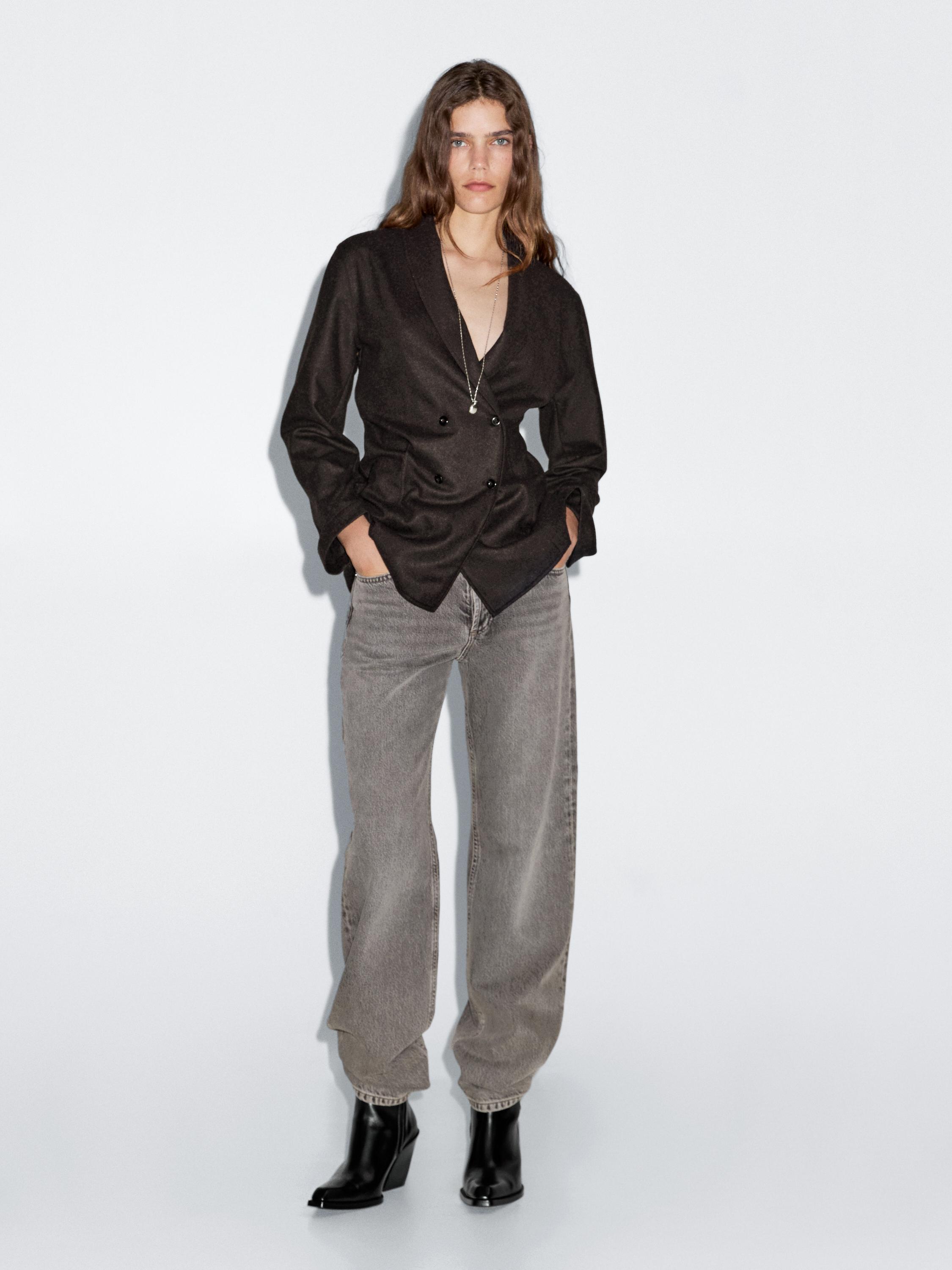 Wool blend double-breasted blazer
