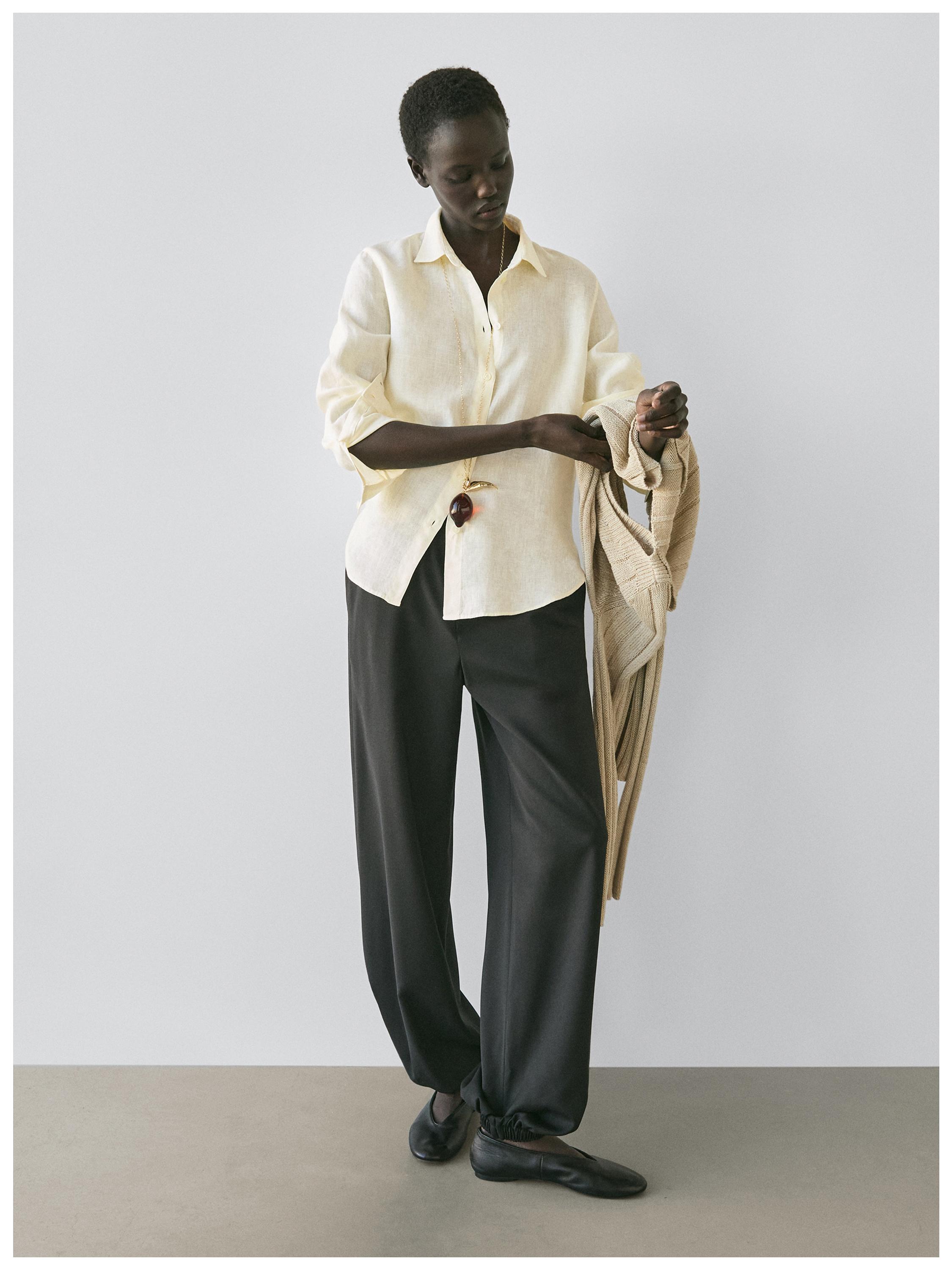 Flowing 100% linen shirt — YELLOW
