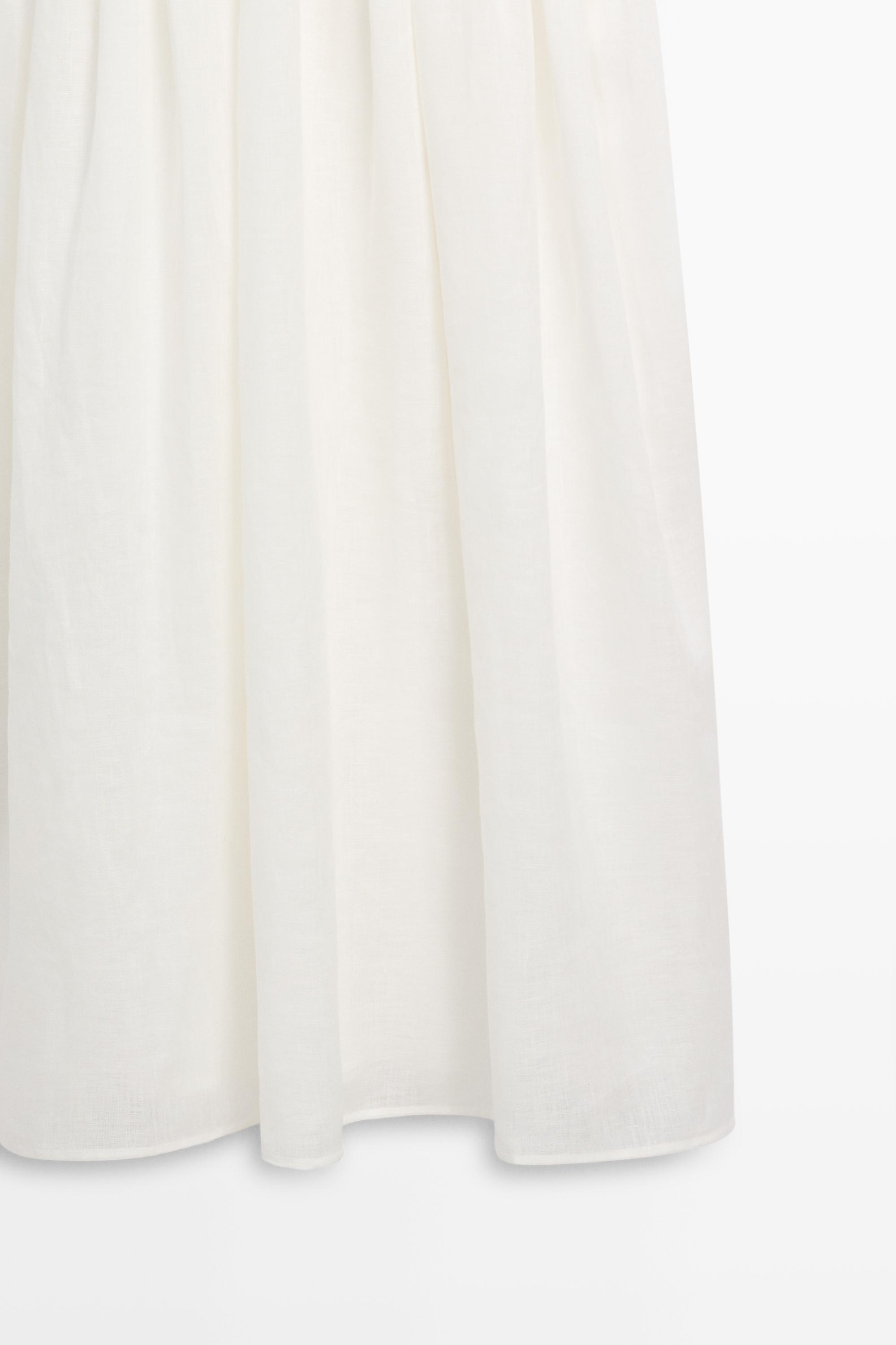 Combined halter midi dress — CREAM