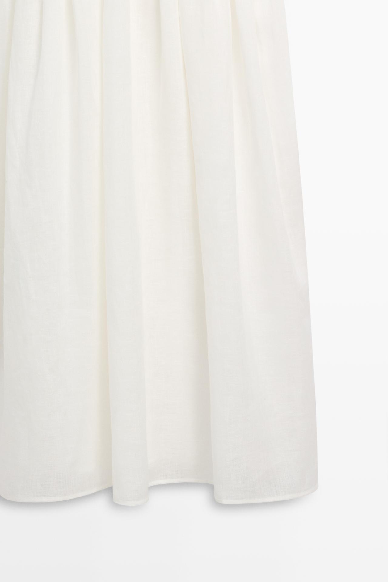 Combined halter midi dress — CREAM