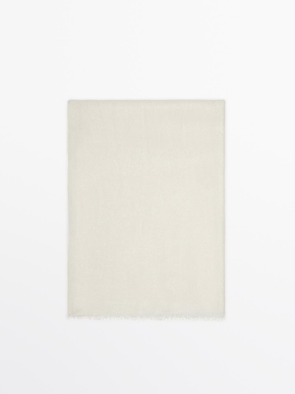 Wool blend scarf · Cream, Pale Green, Taupe Grey, Black, Sky Blue