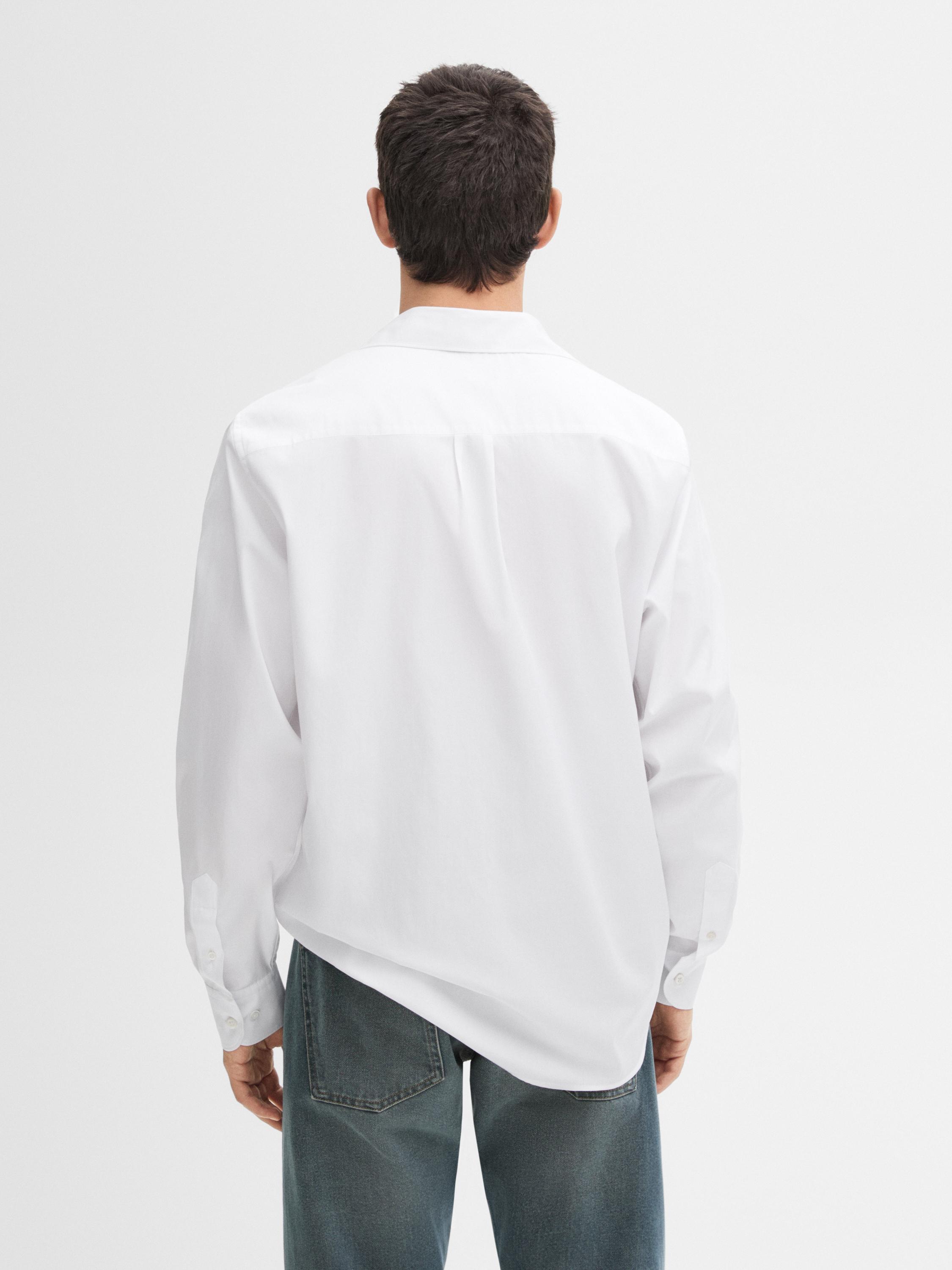Regular fit cotton poplin shirt