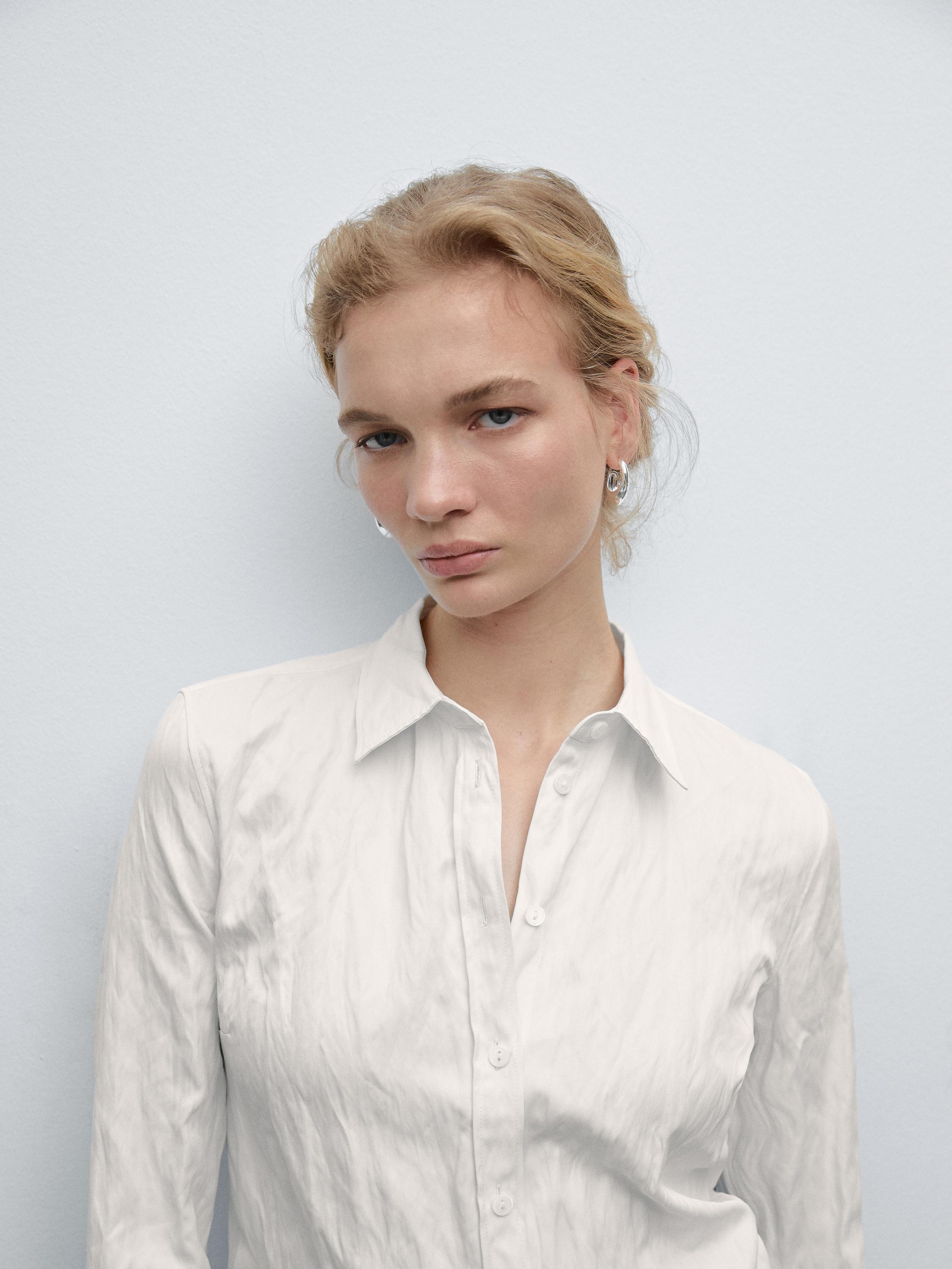 Textured cotton blend shirt