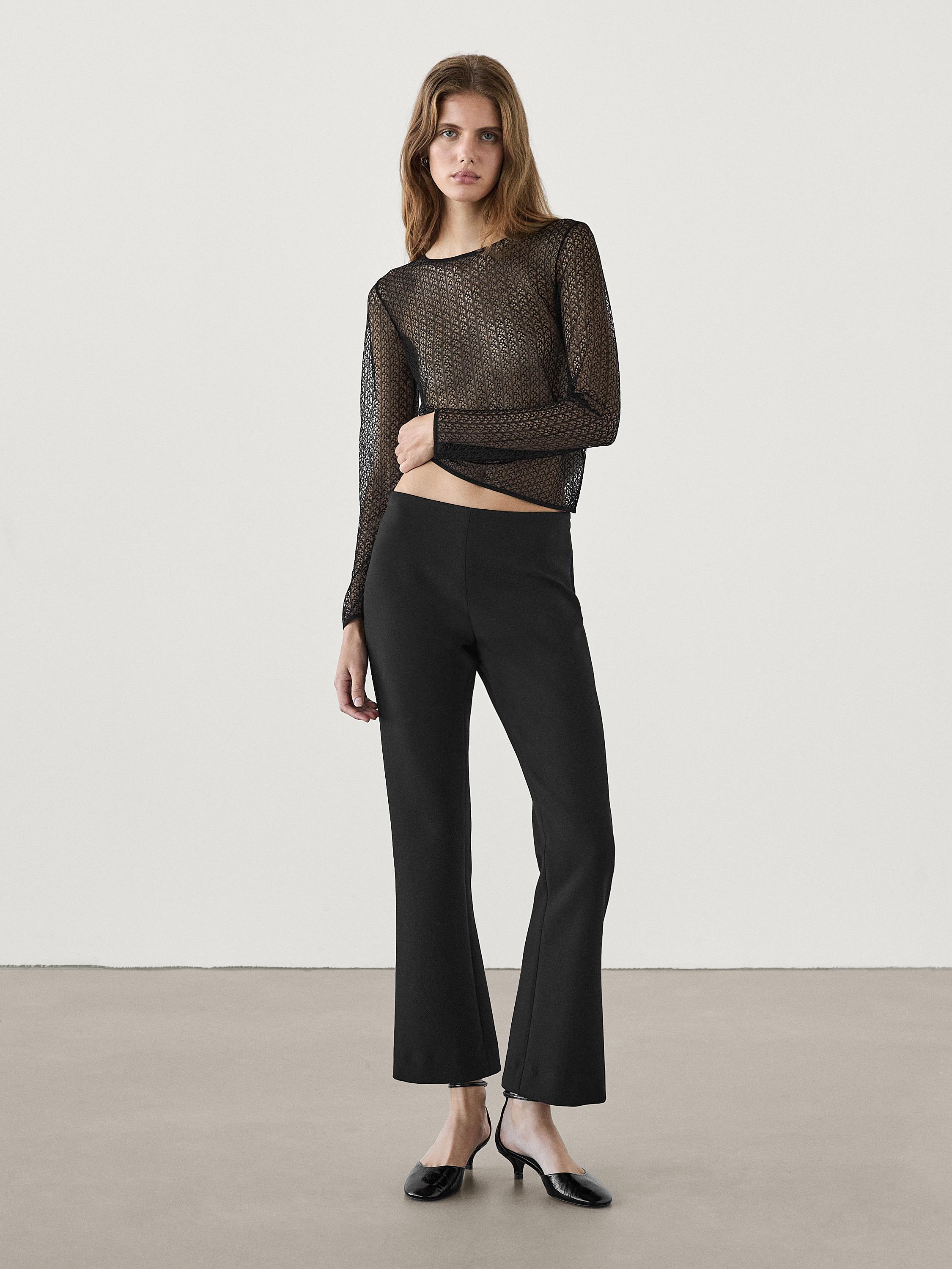 Cropped openwork sweater