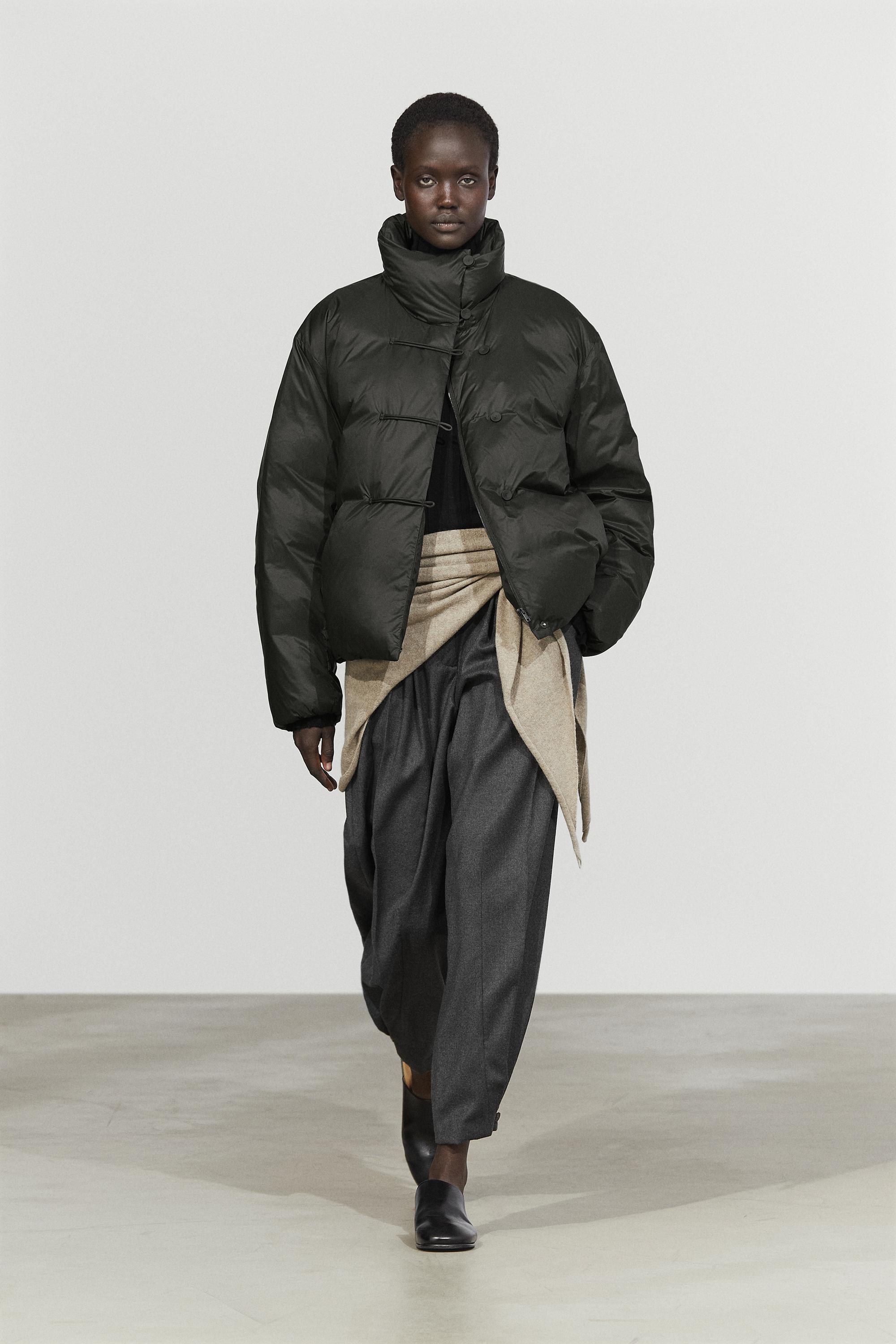 Down jacket with toggle detail · Anthracite Grey, Dark Pink