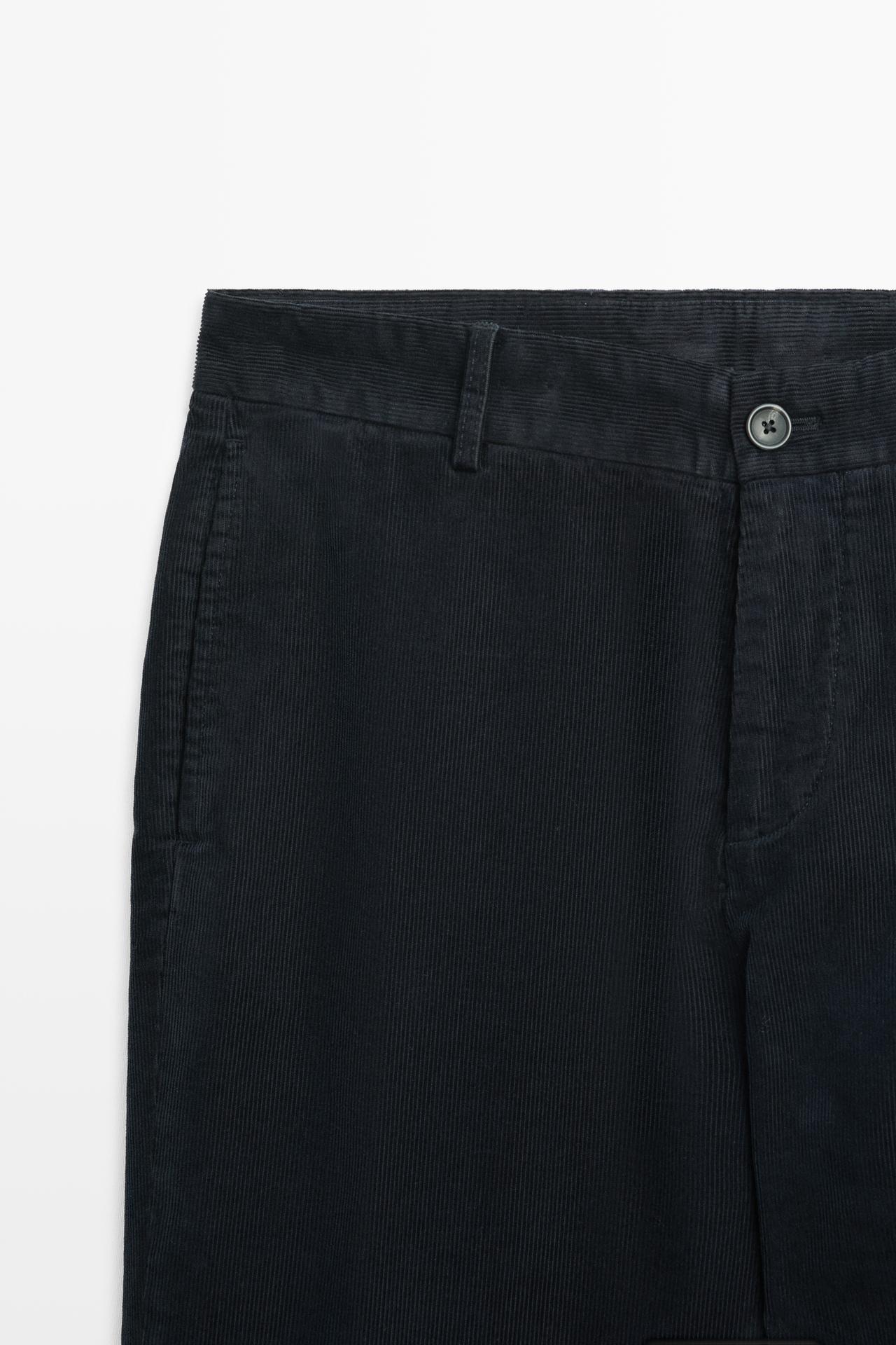 Slim fit corduroy pants — NAVY BLUE
