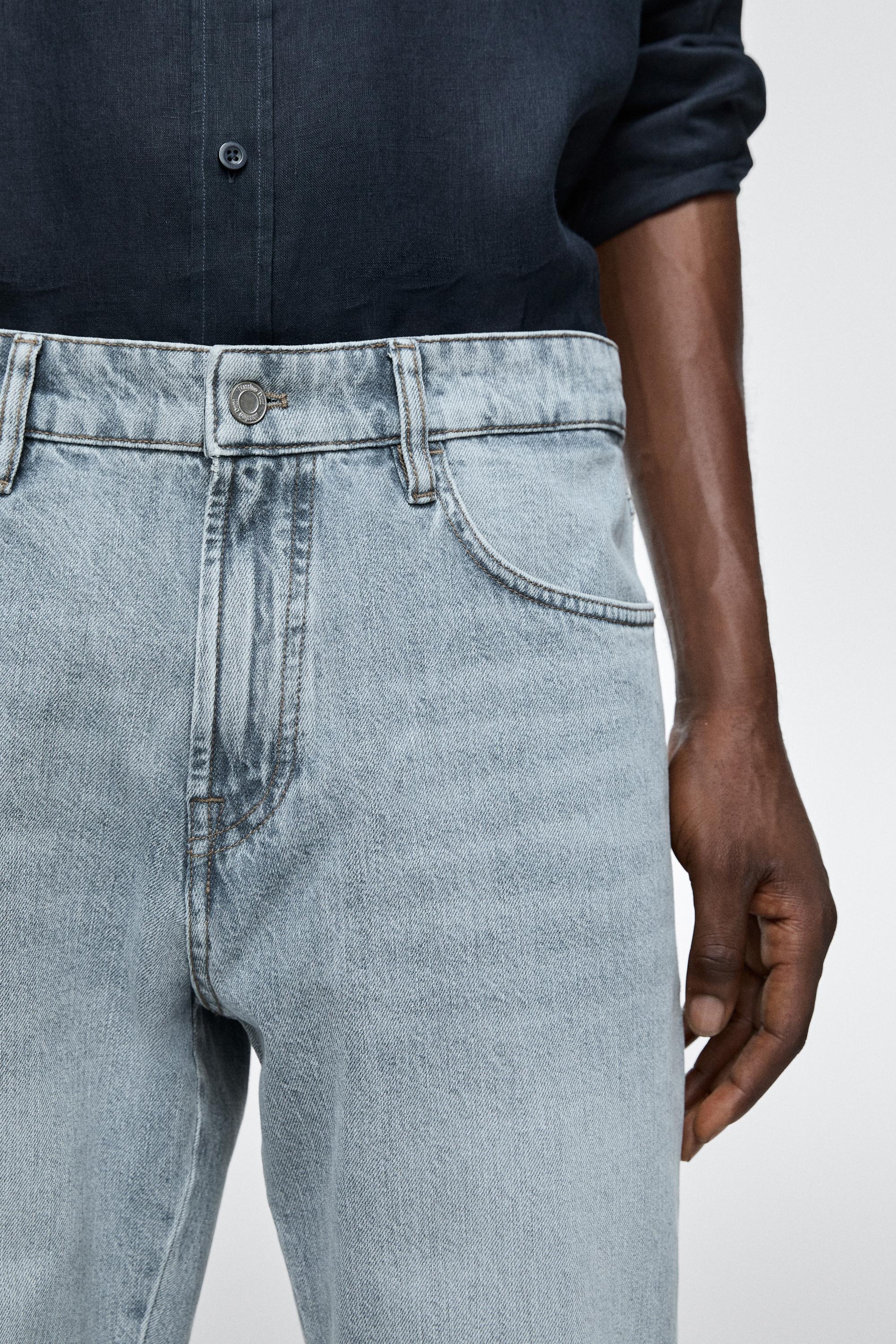 Tapered fit cotton jeans — MEDIUM BLUE