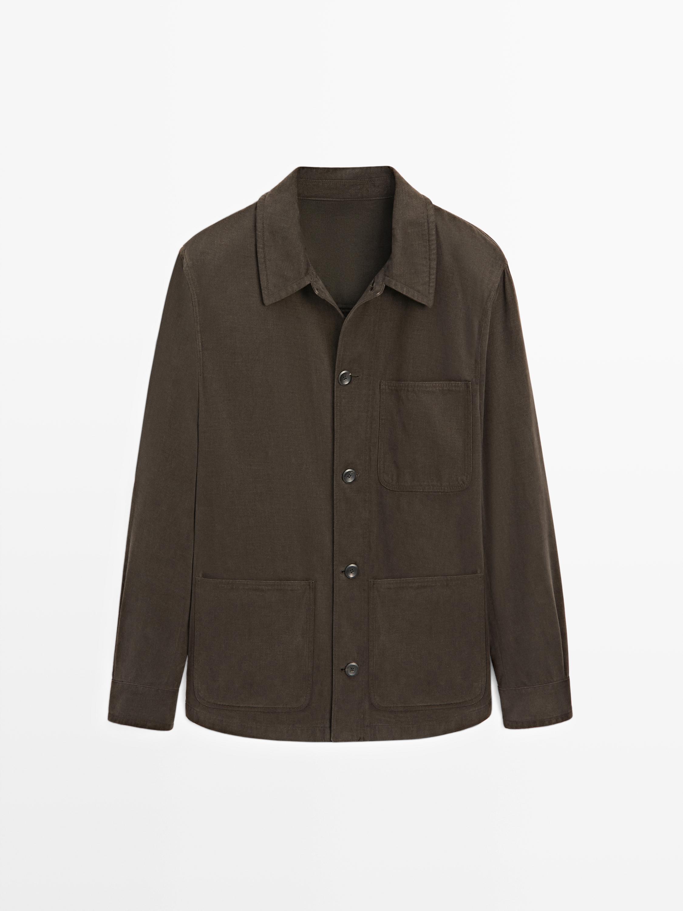 قميص سميك تويل بجيوب