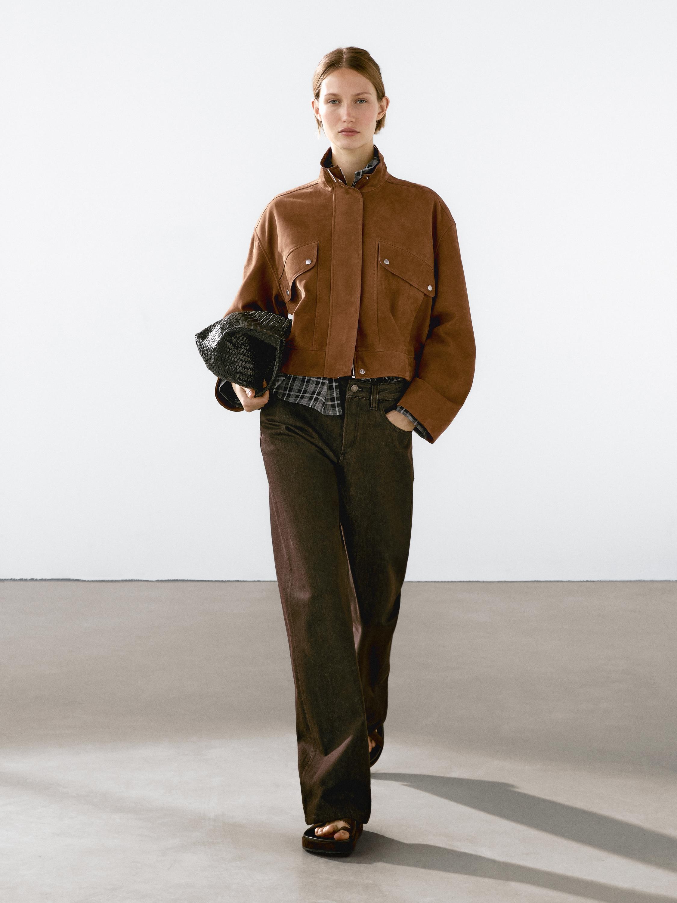 Massimo Dutti Cazadora Ante Mujer Cazadoras De Piel Mujer Massimo