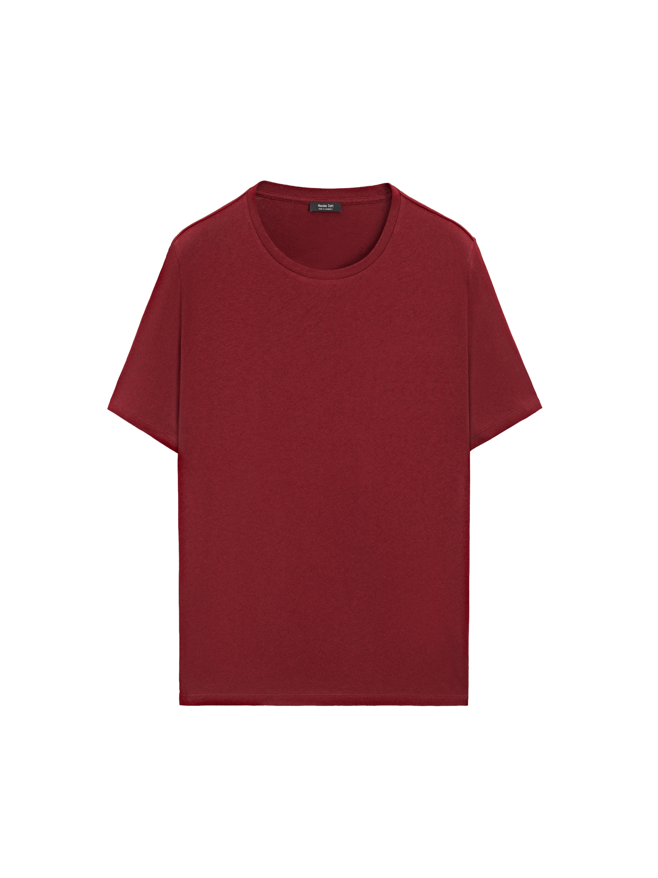 Short sleeve linen and cotton T-shirt — RED