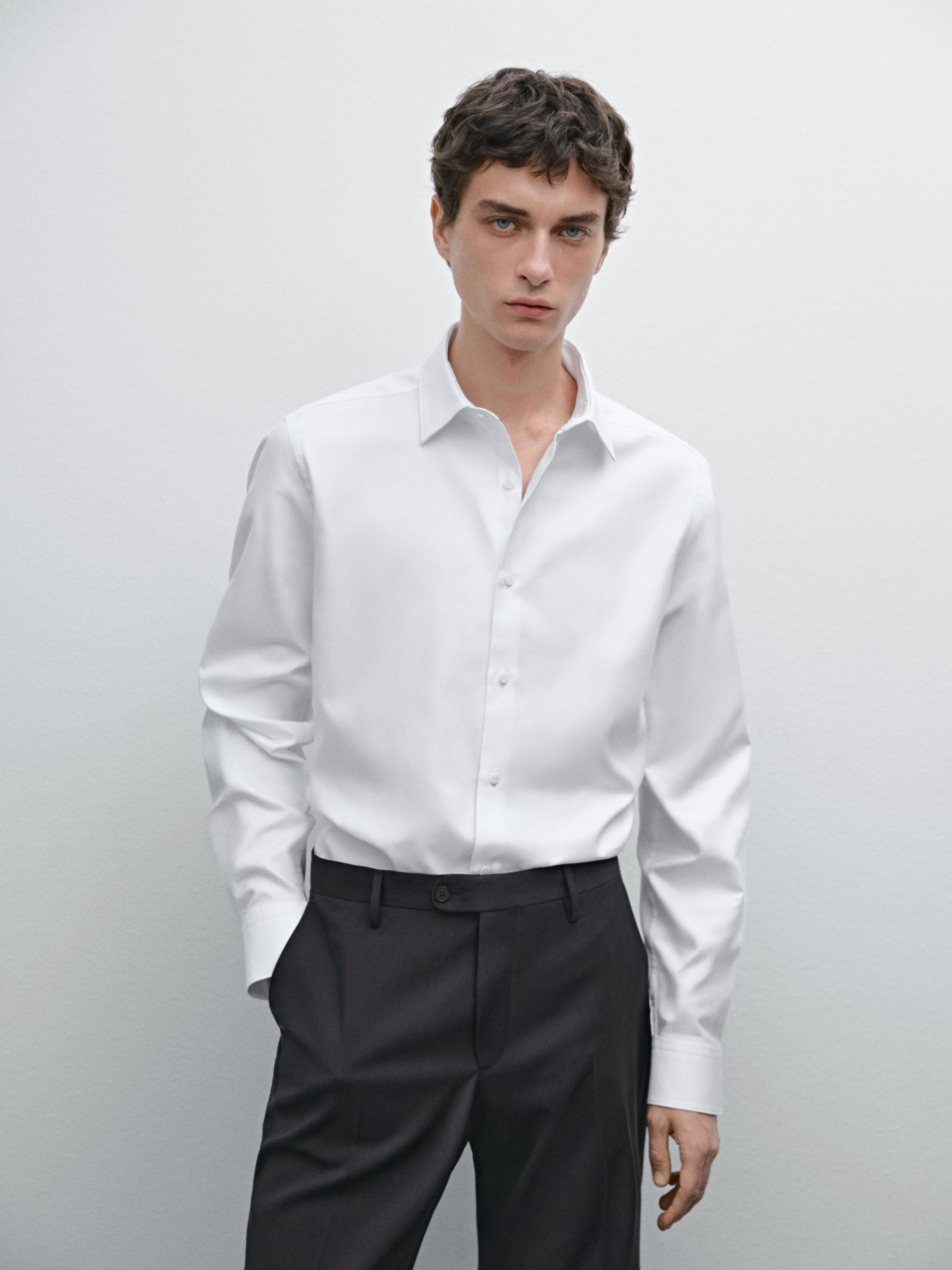 Slim fit 100% cotton Oxford shirt