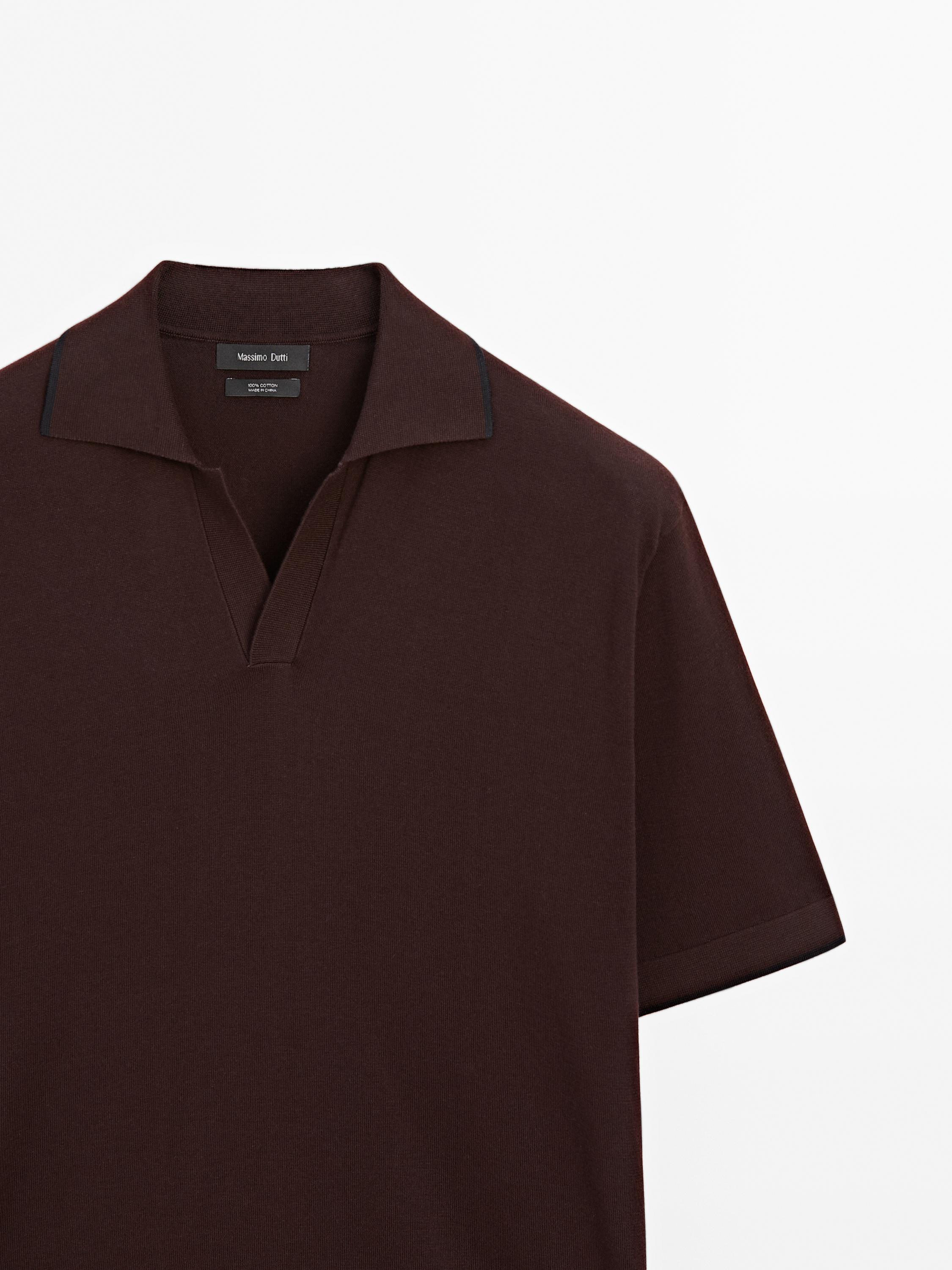 Polo en maille détail contrastant