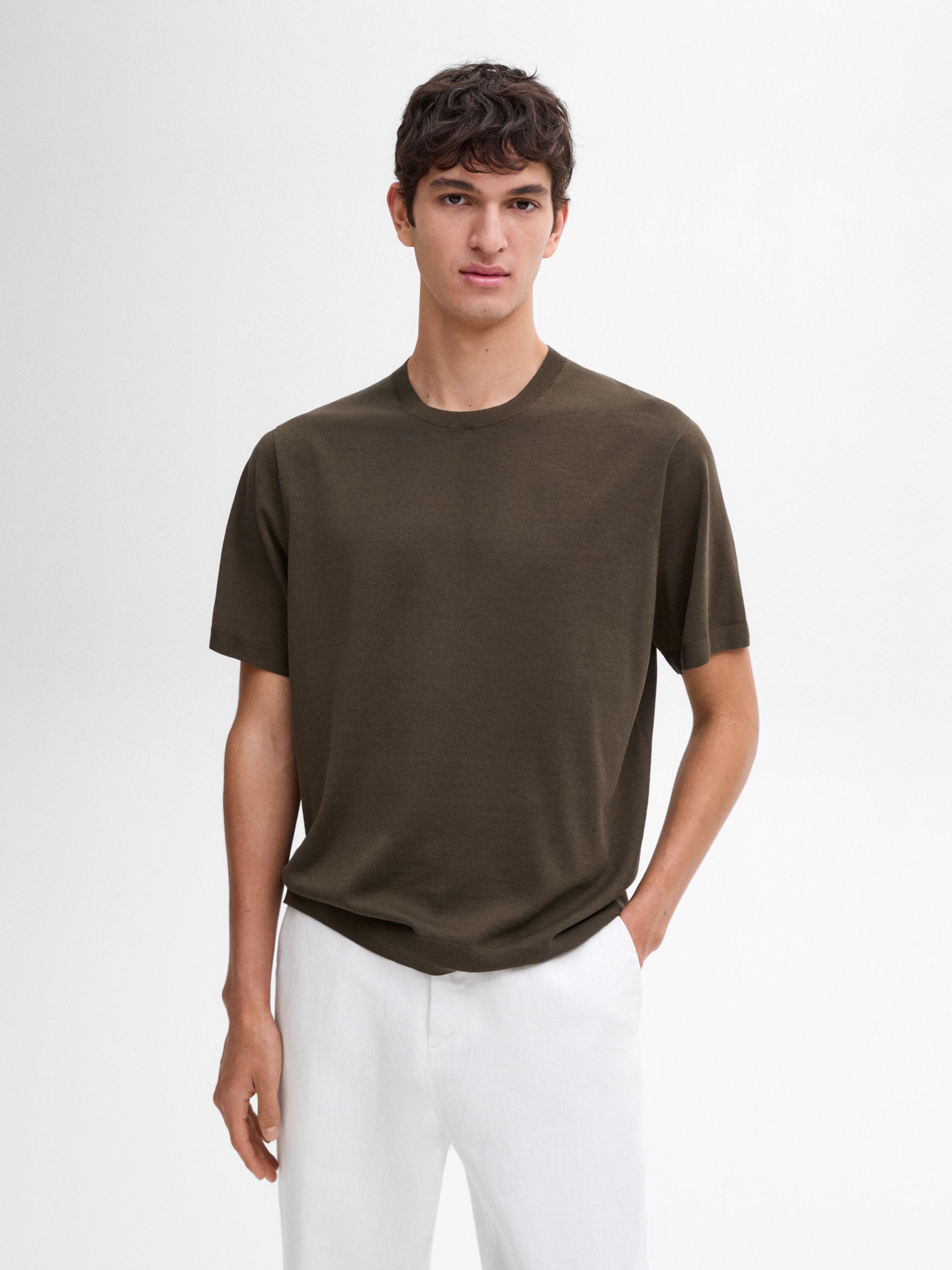 Cotton blend knit T-shirt