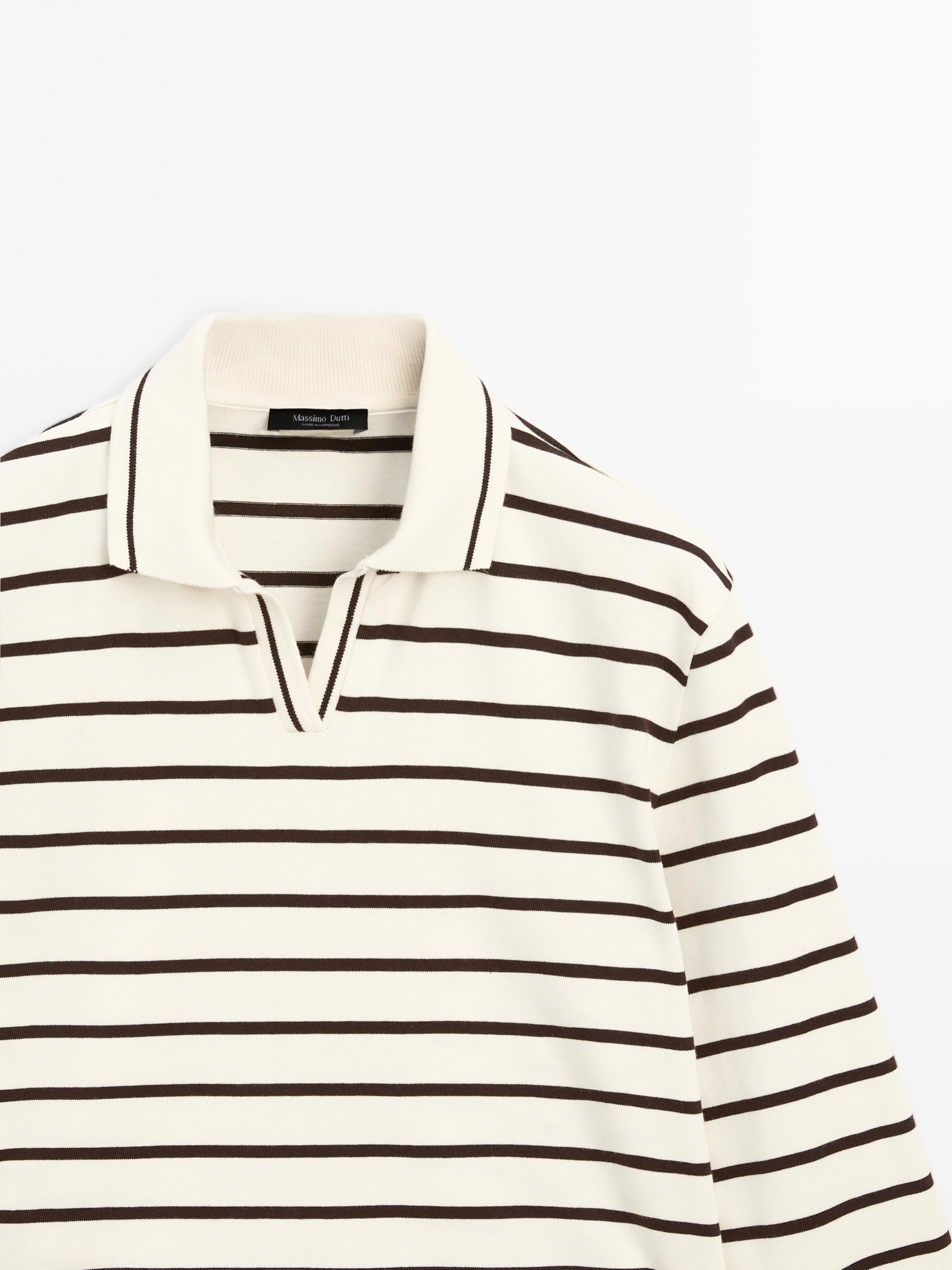 100% cotton striped polo shirt