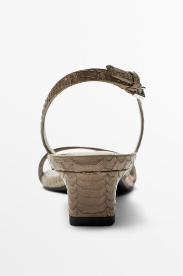 High-heel sandals in embossed leather — ANIMAL PRINT 7