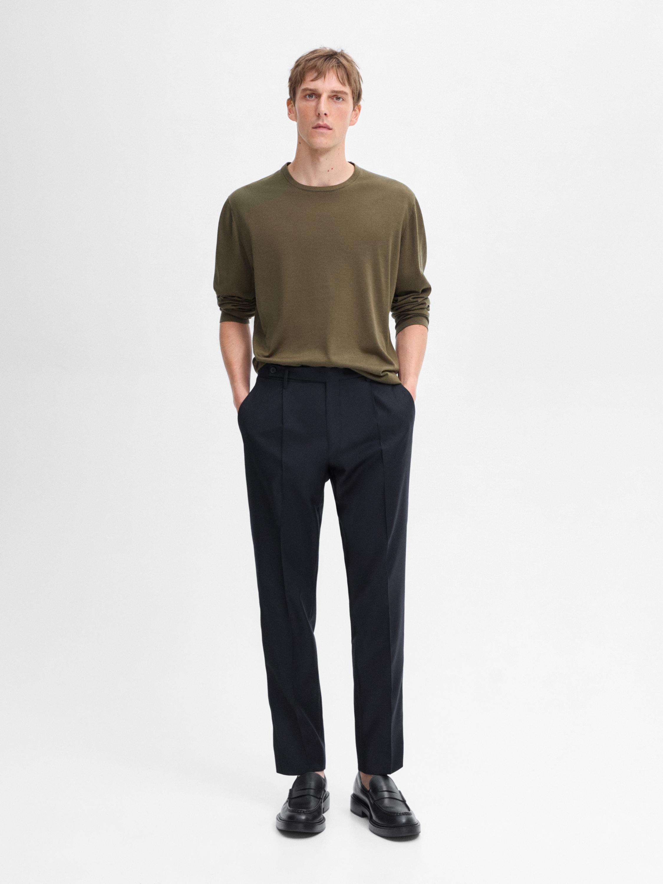 100% wool smart trousers