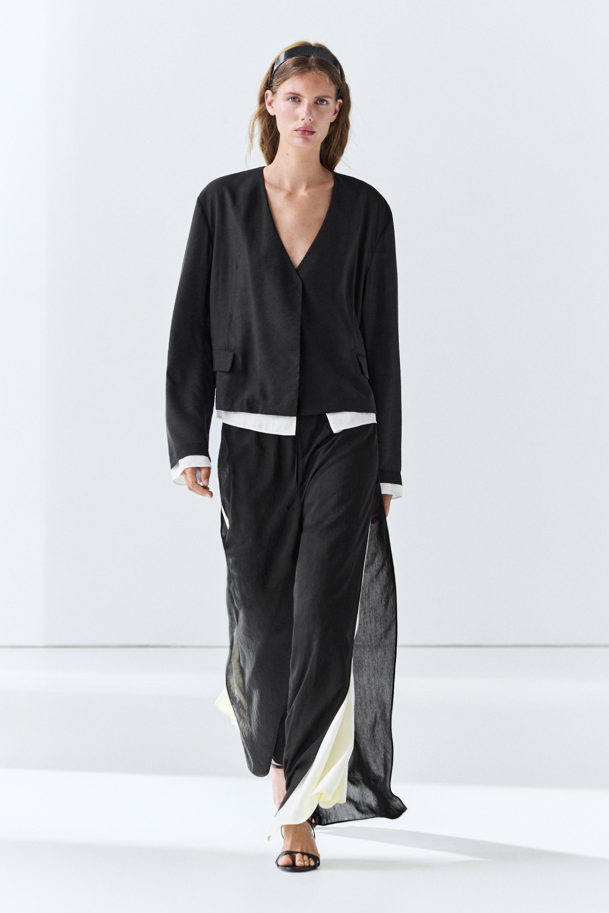 Contrast double jacket for a complete look — BLACK