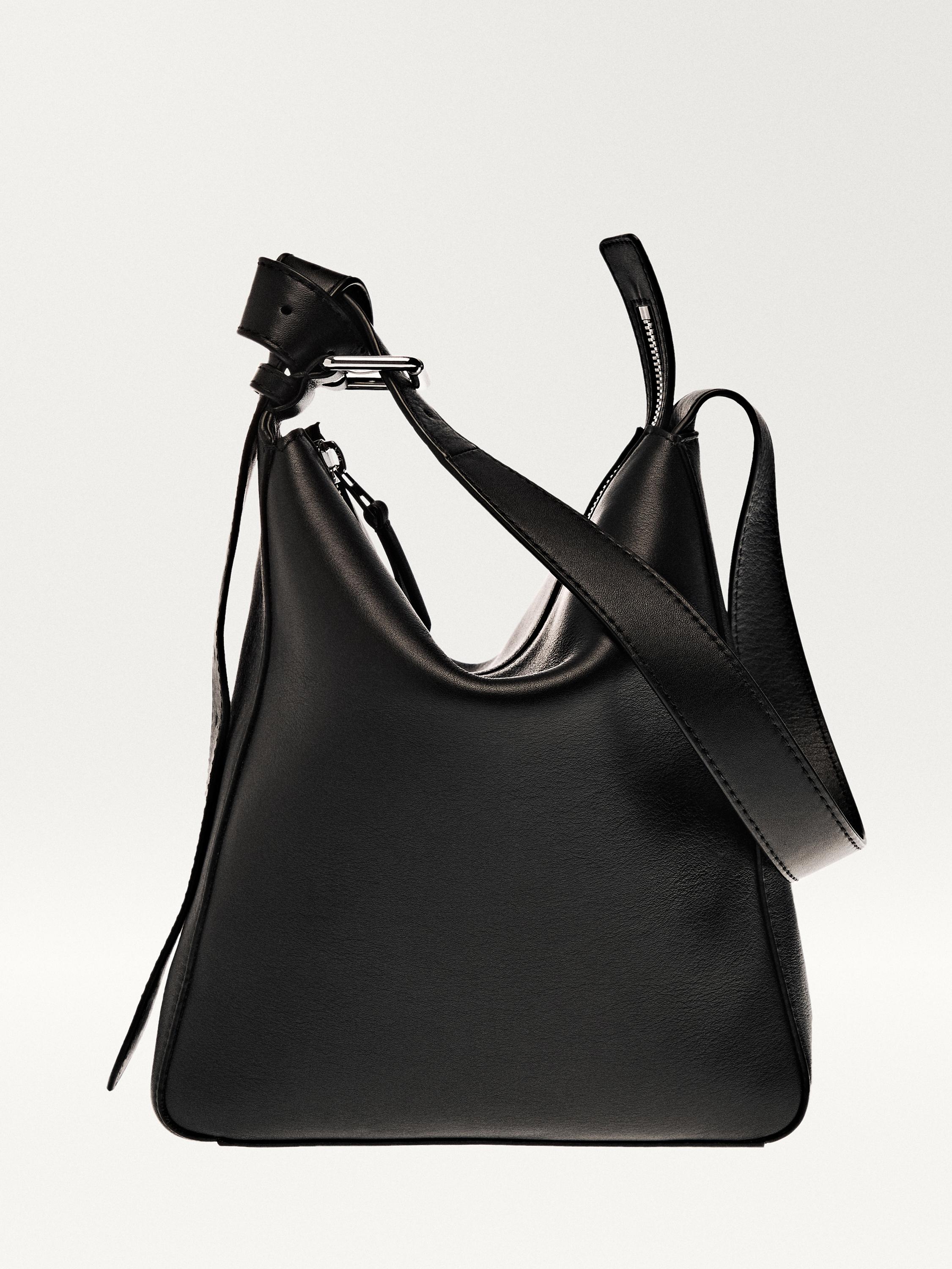 Adjustable Nappa Leather Crossbody Bag Black Massimo Dutti adjustable-nappa-leather-crossbody-bag-black-massimo-dutti