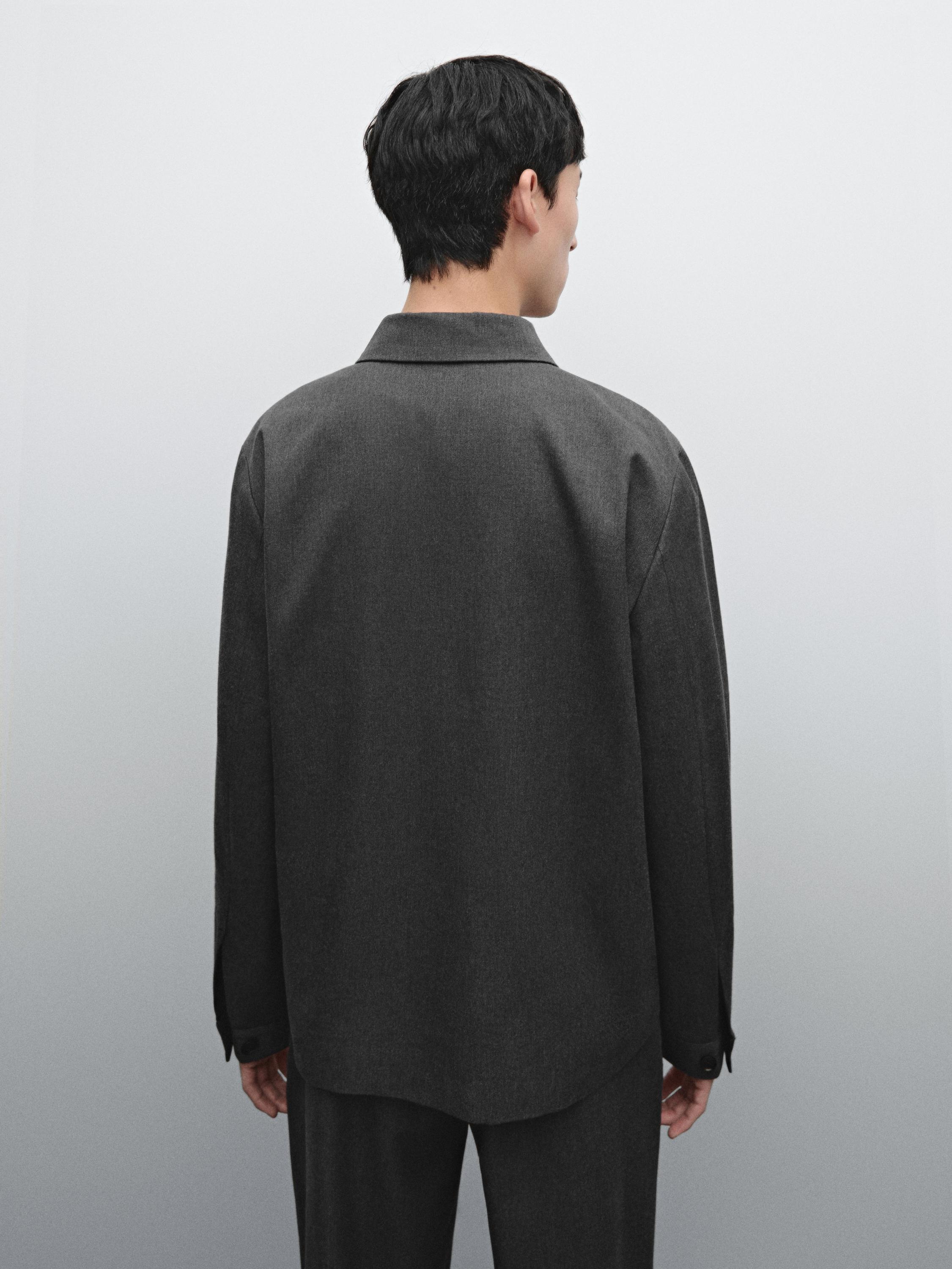 Lightweight wool blend jacket with pocket