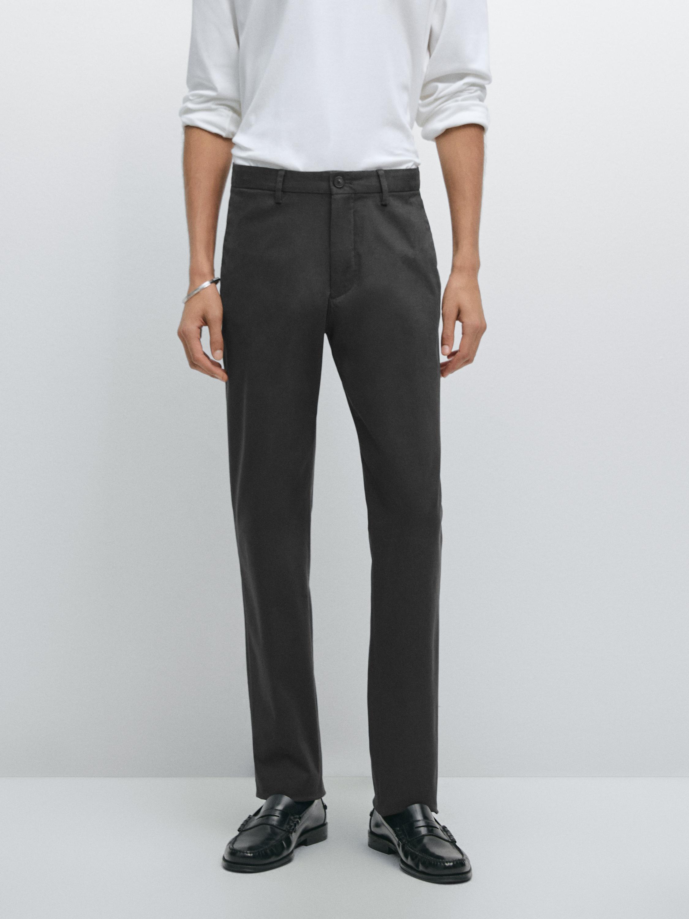 100% cotton slim fit trousers