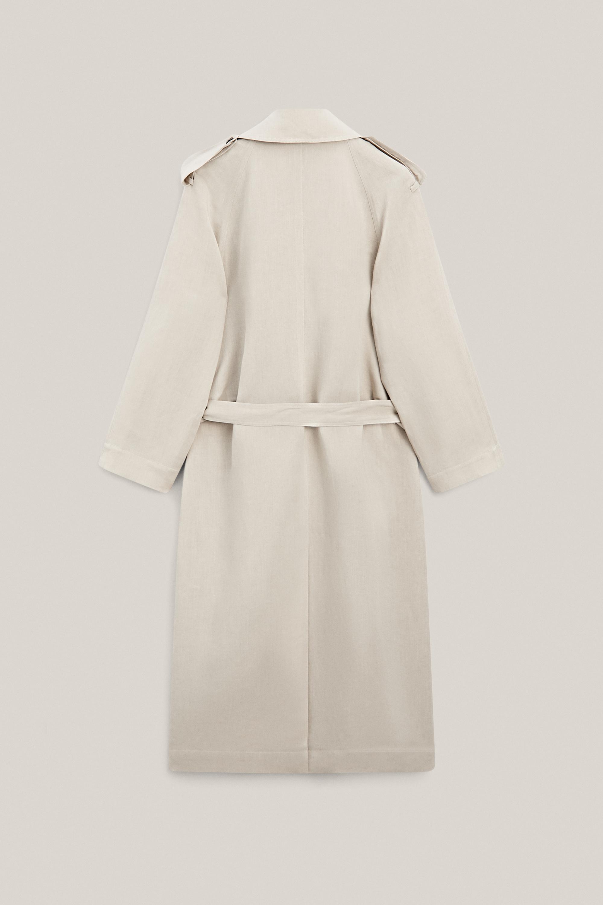 Oversize linen blend trench coat - LIMITED EDITION — SAND