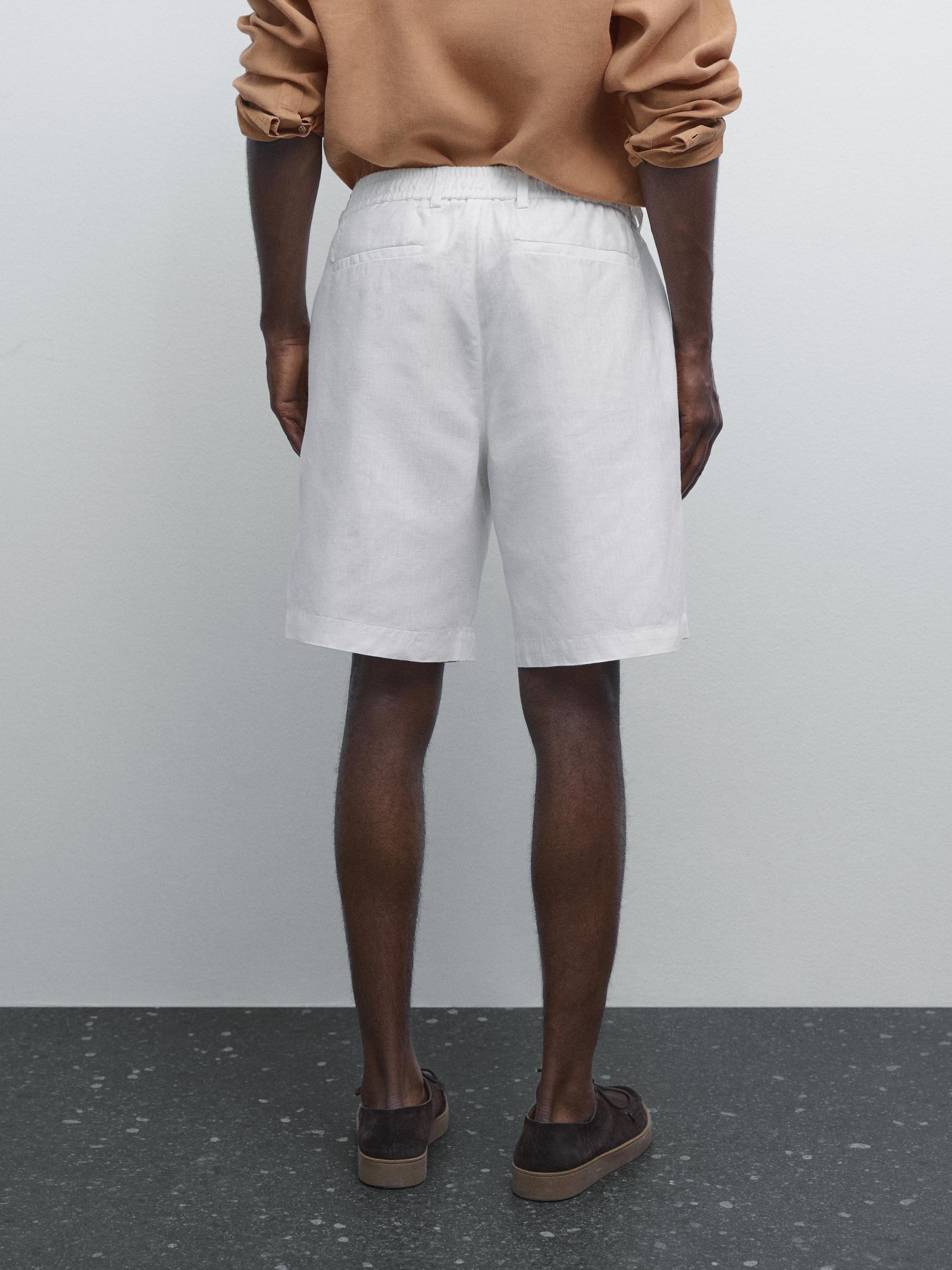 Športne kratke hlače iz 100 % lanu