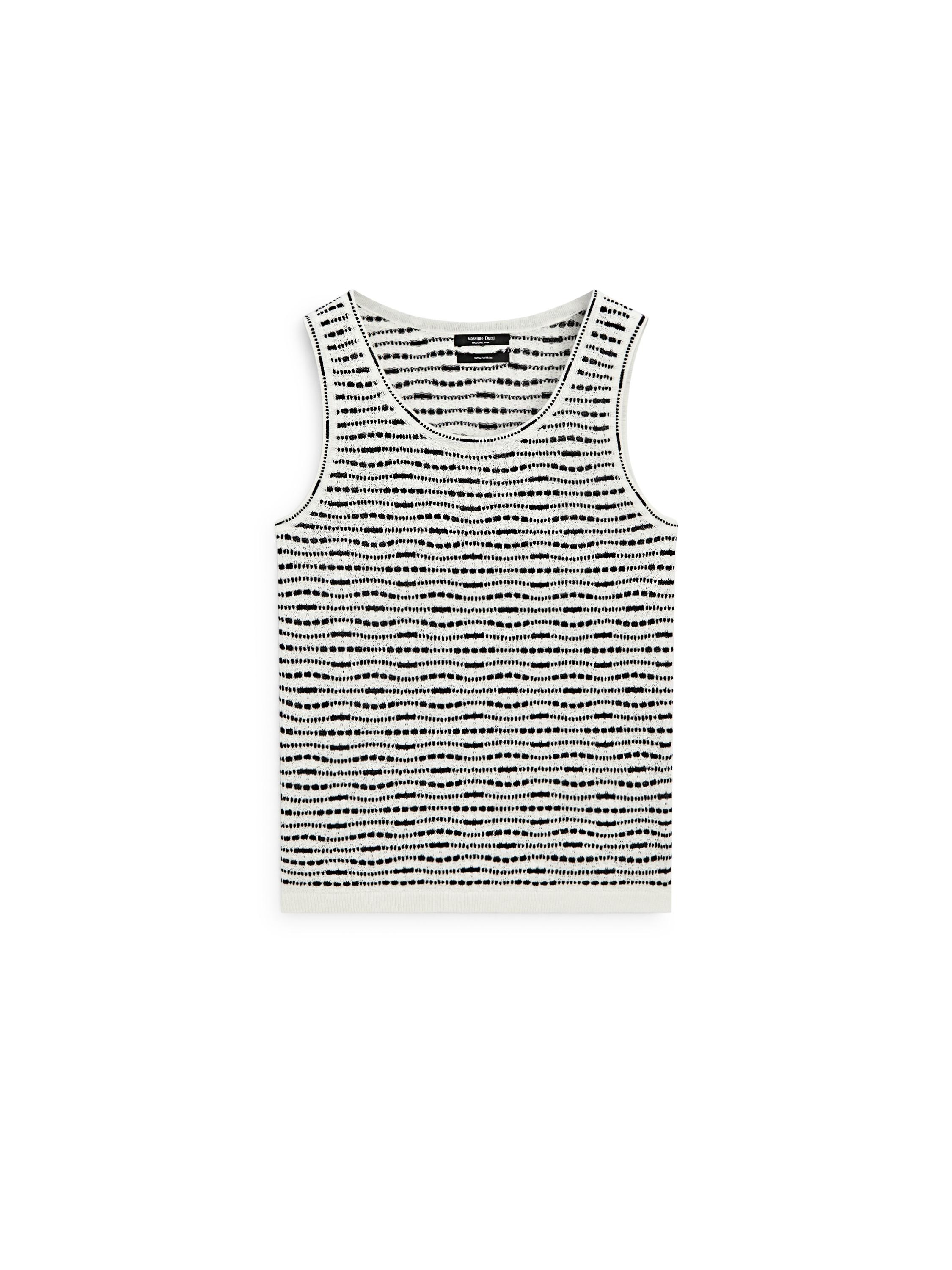 100% cotton knit top — CREAM