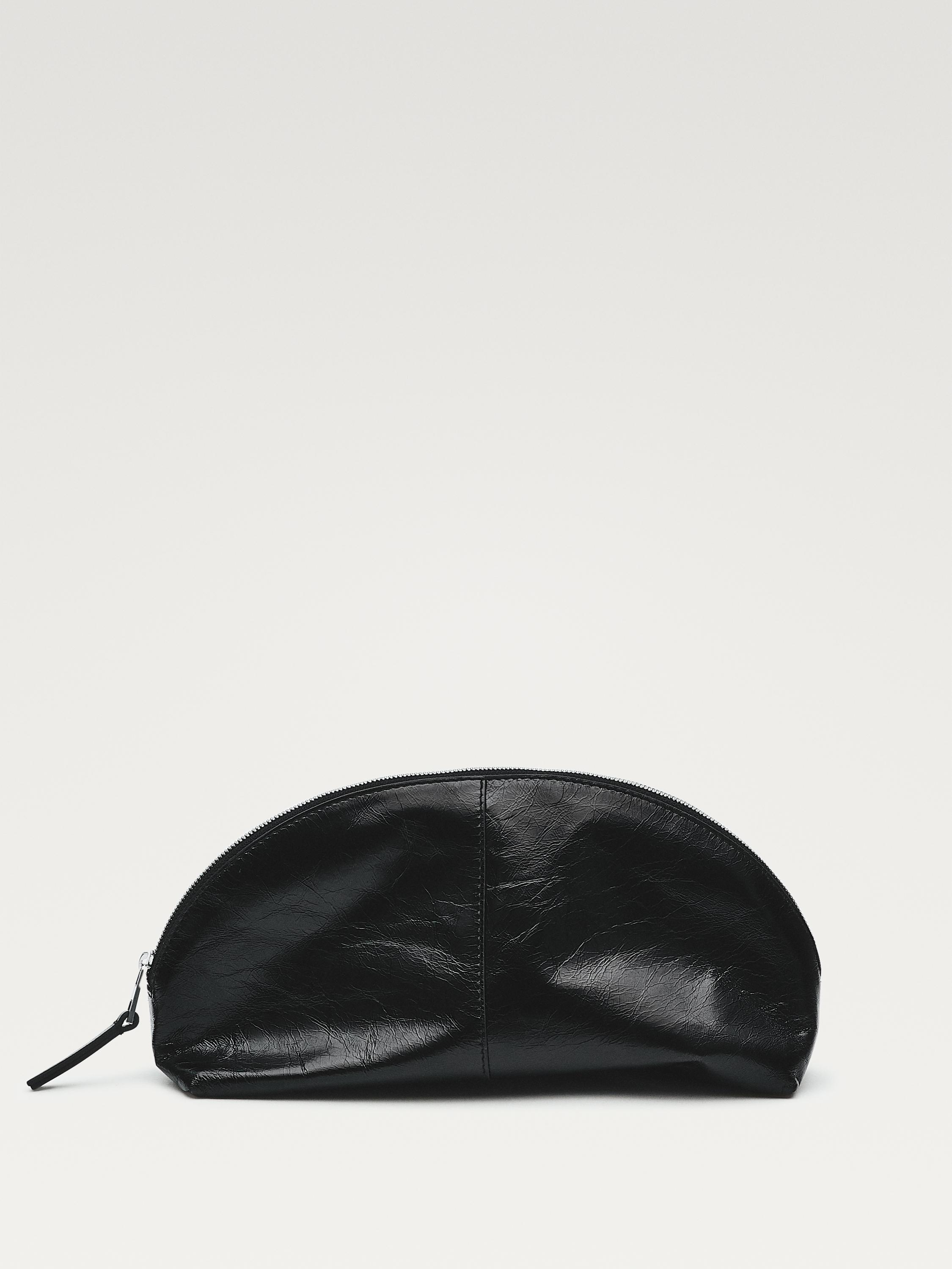 Nappa leather toiletry bag — BLACK