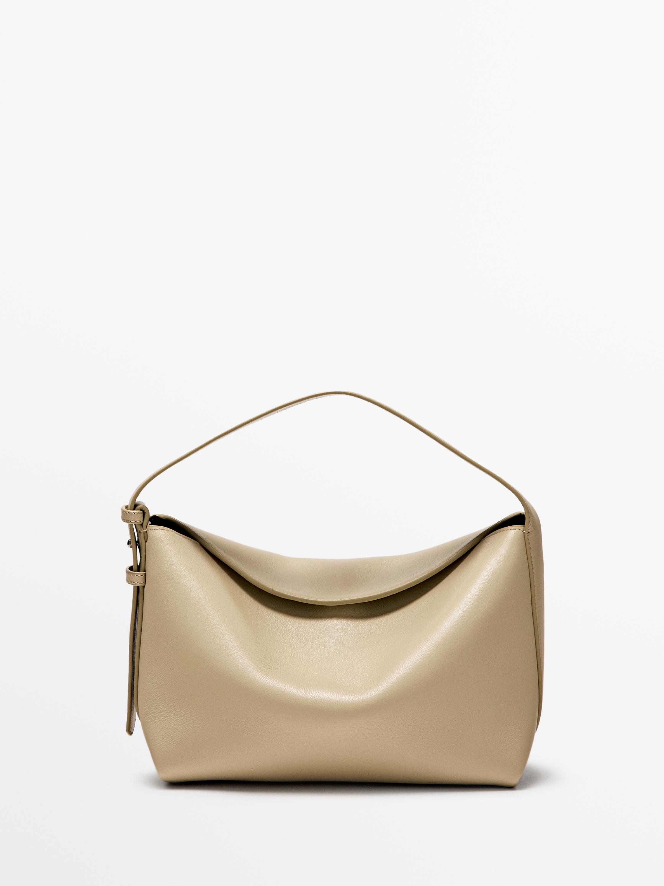 Small nappa leather shoulder bag — SAND
