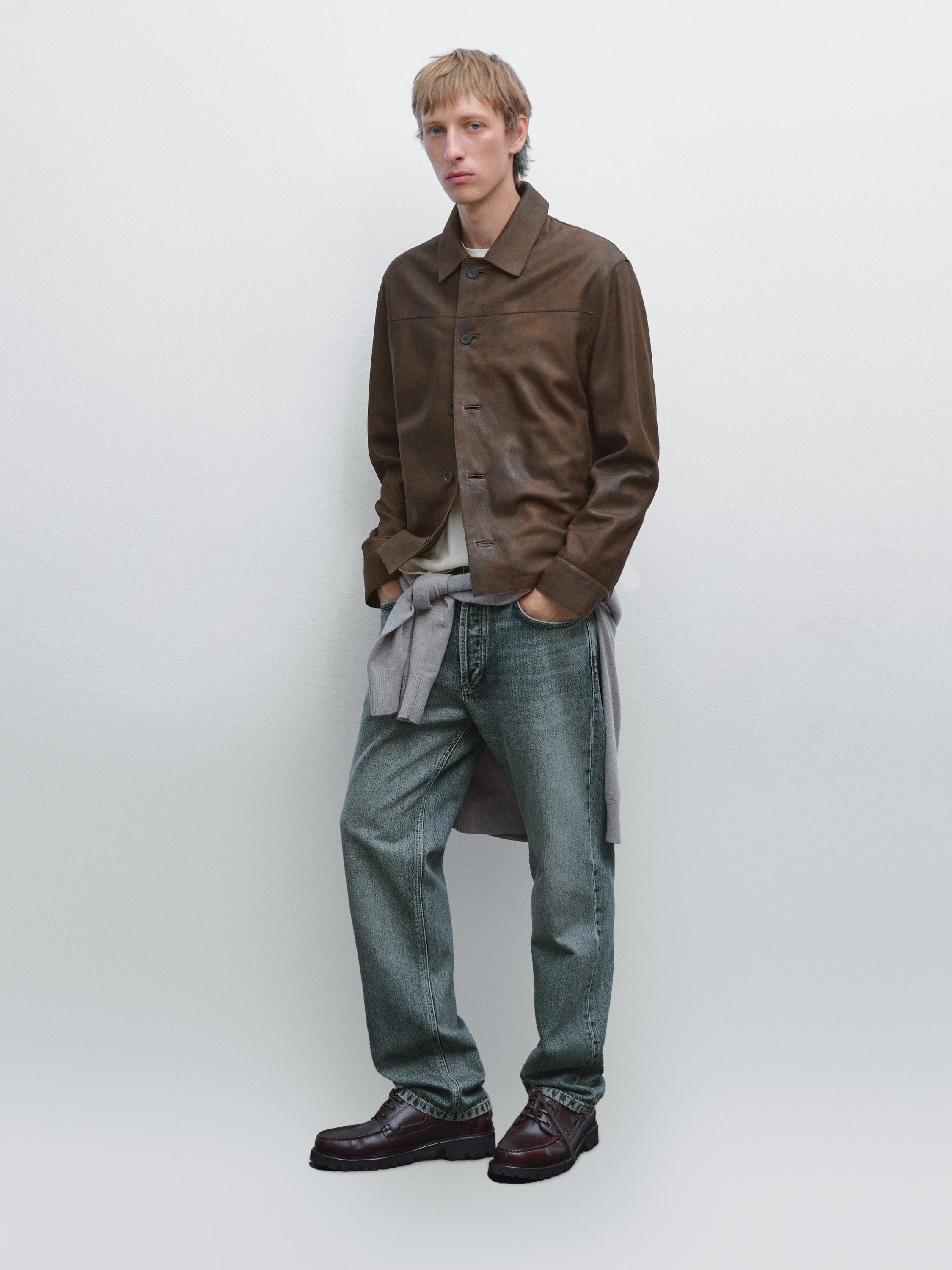 Chaqueta piel ovina acabado ante