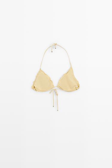 Ruffled triangle bikini top — Vanilla 6