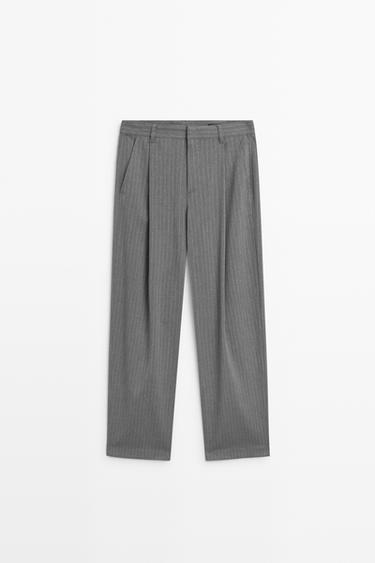 Pinstripe wide-leg pants — ANTHRACITE GREY 2