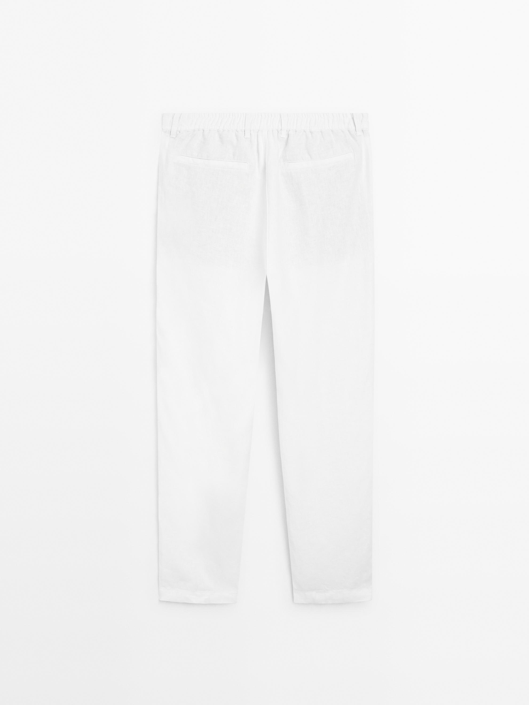 100% linen jogger fit trousers
