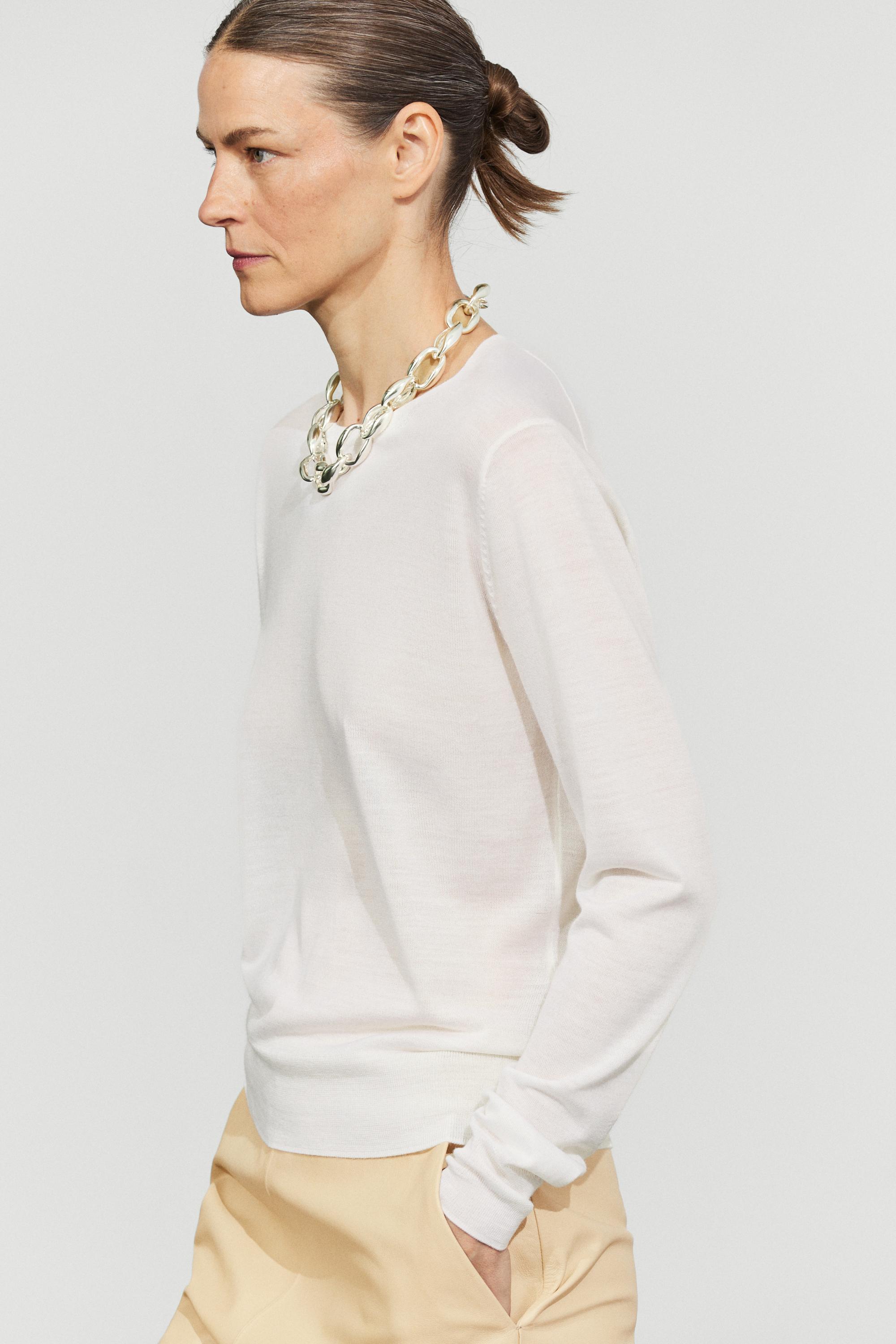 Pullover in maglia a collo rotondo 100% lana