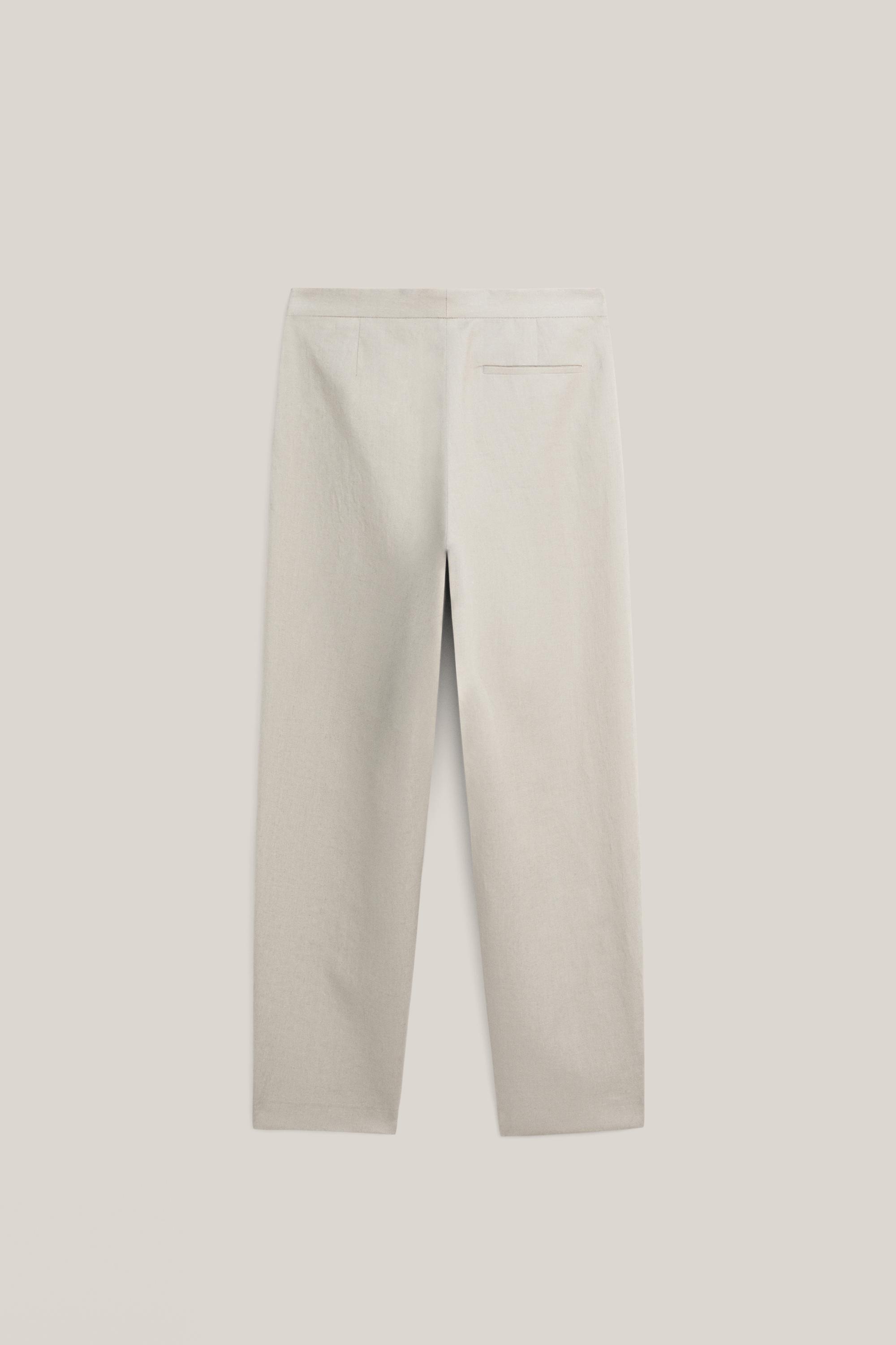 Linen suit trousers with waist detail - LIMITED EDITION — GREY