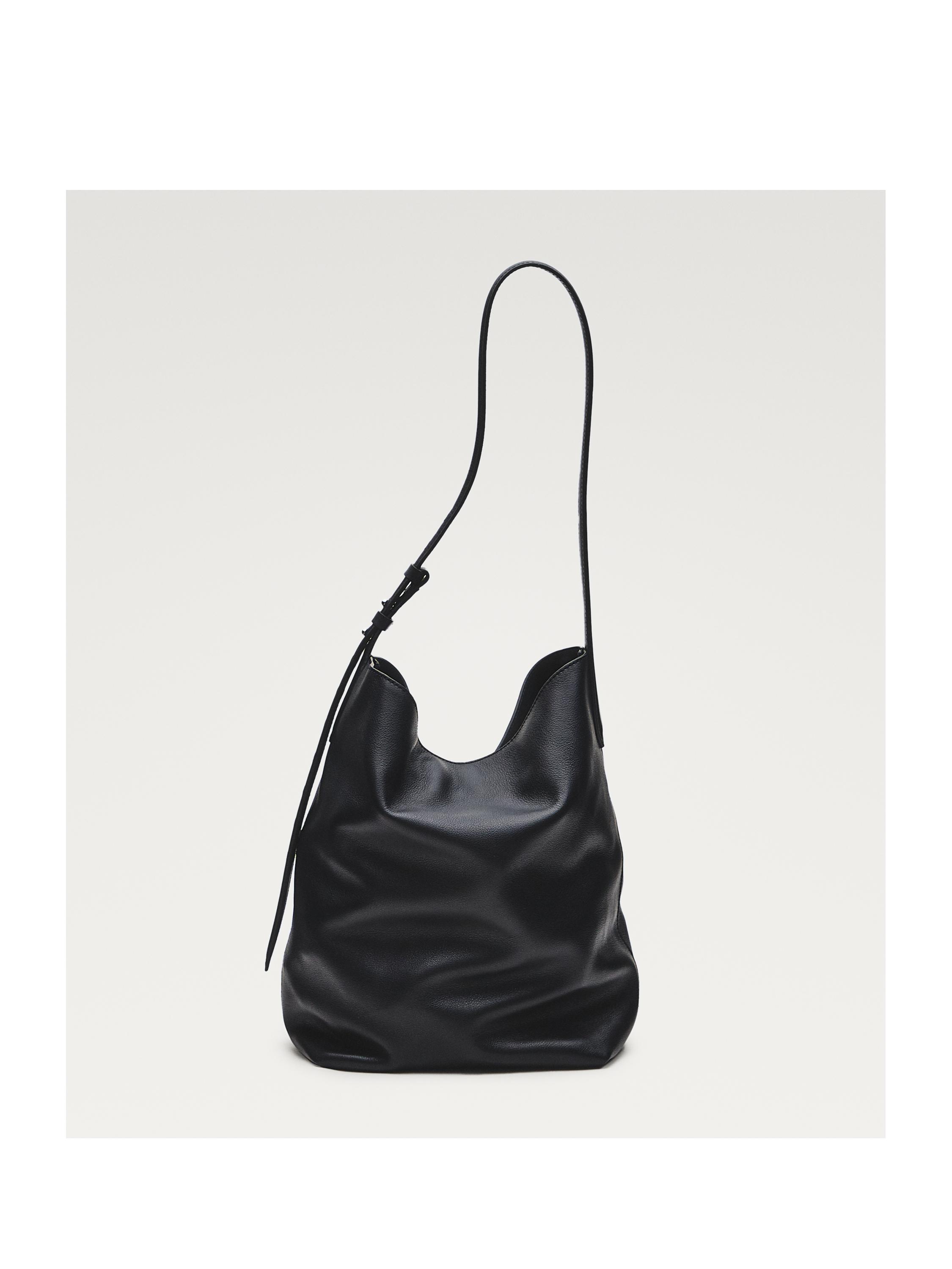 Nappa leather bucket bag — BLACK