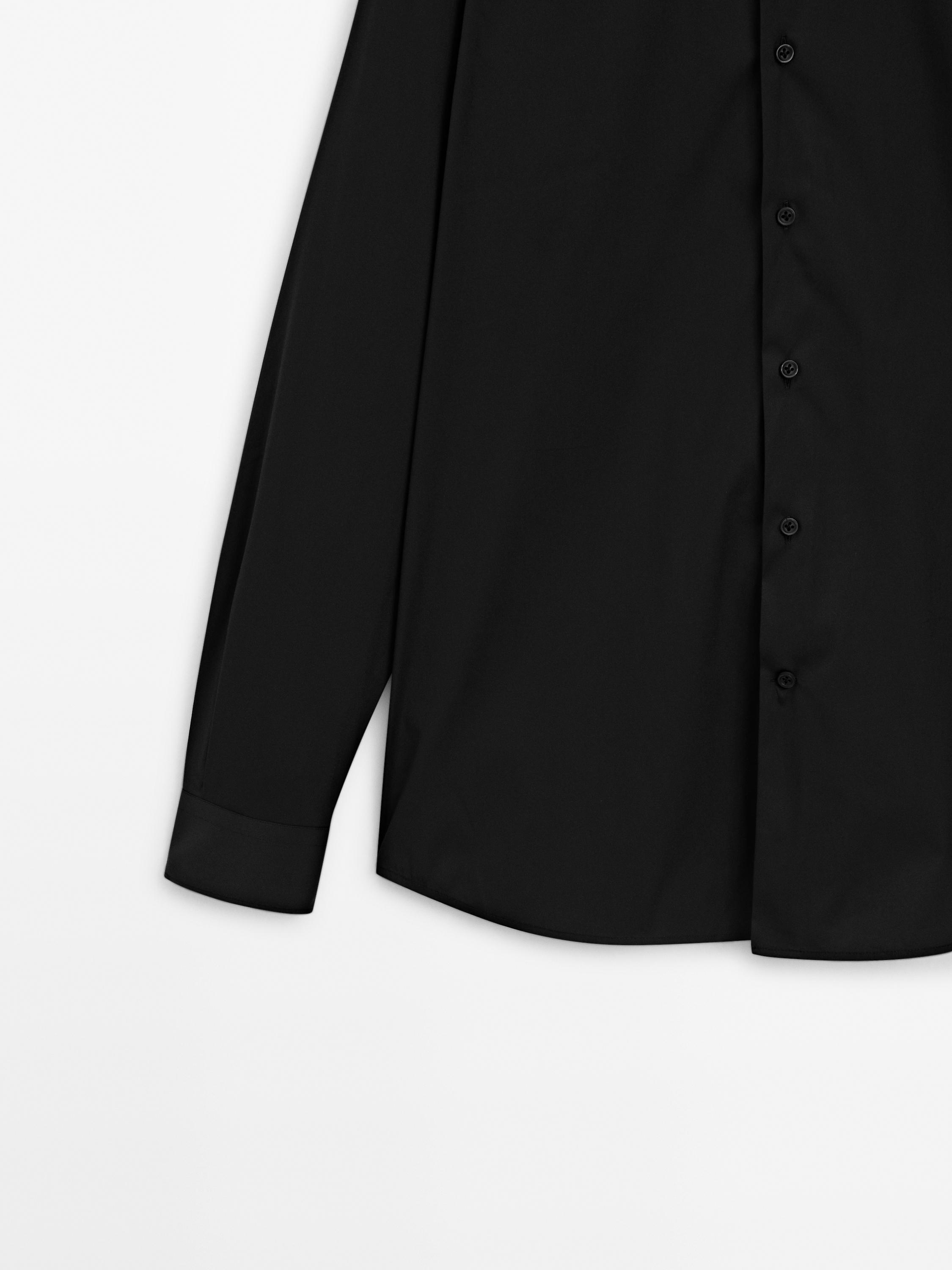 Slim fit stretch shirt — BLACK