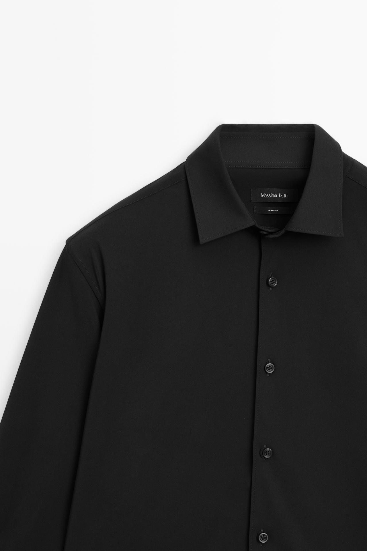 Slim fit stretch shirt — BLACK