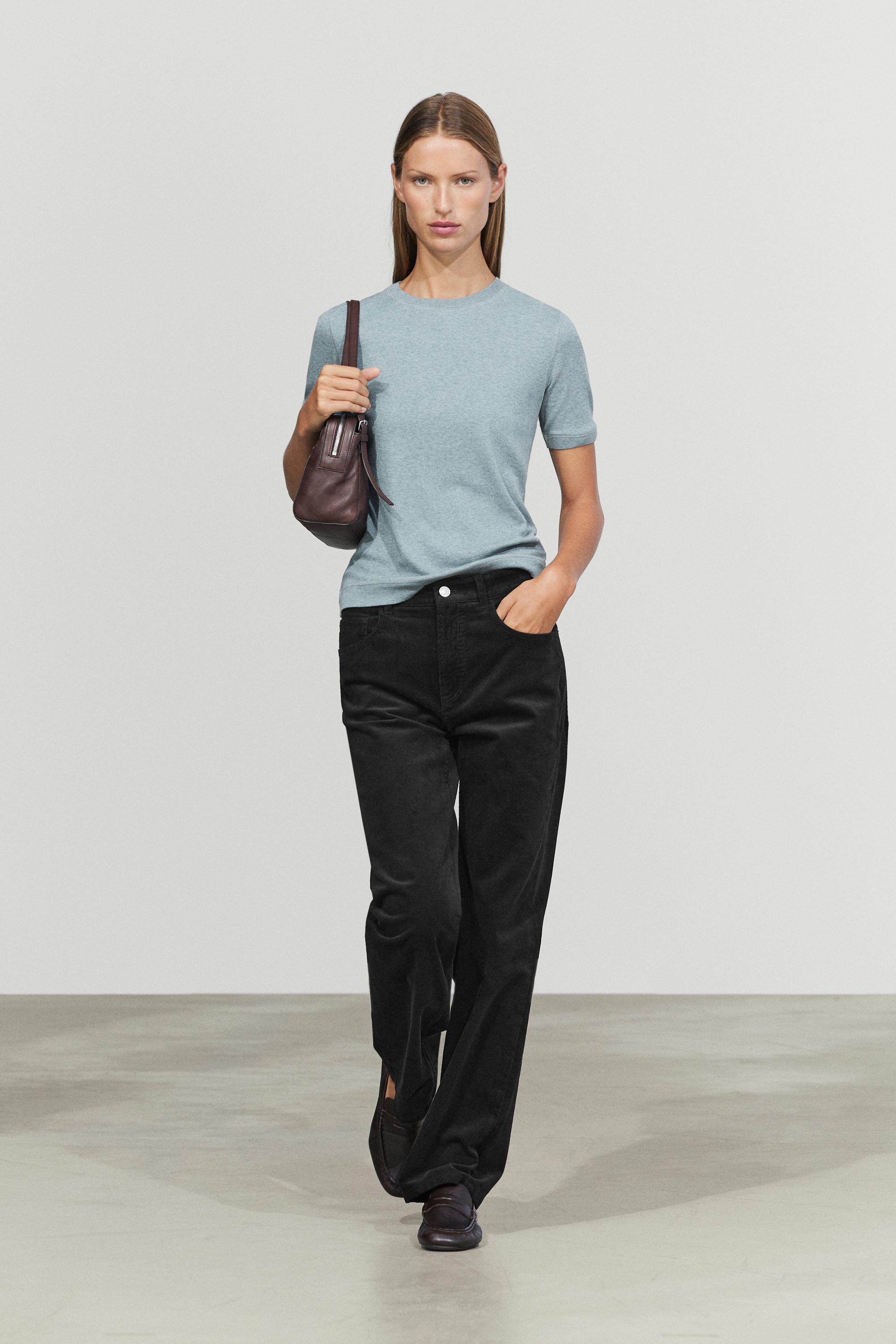 Short sleeve cotton blend T-shirt