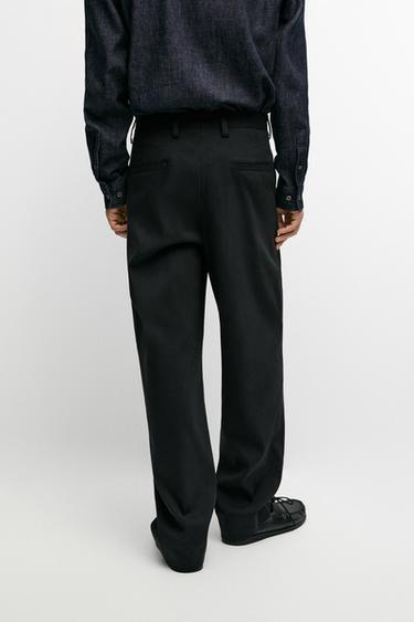 Wide-leg darted pants — BLACK 8