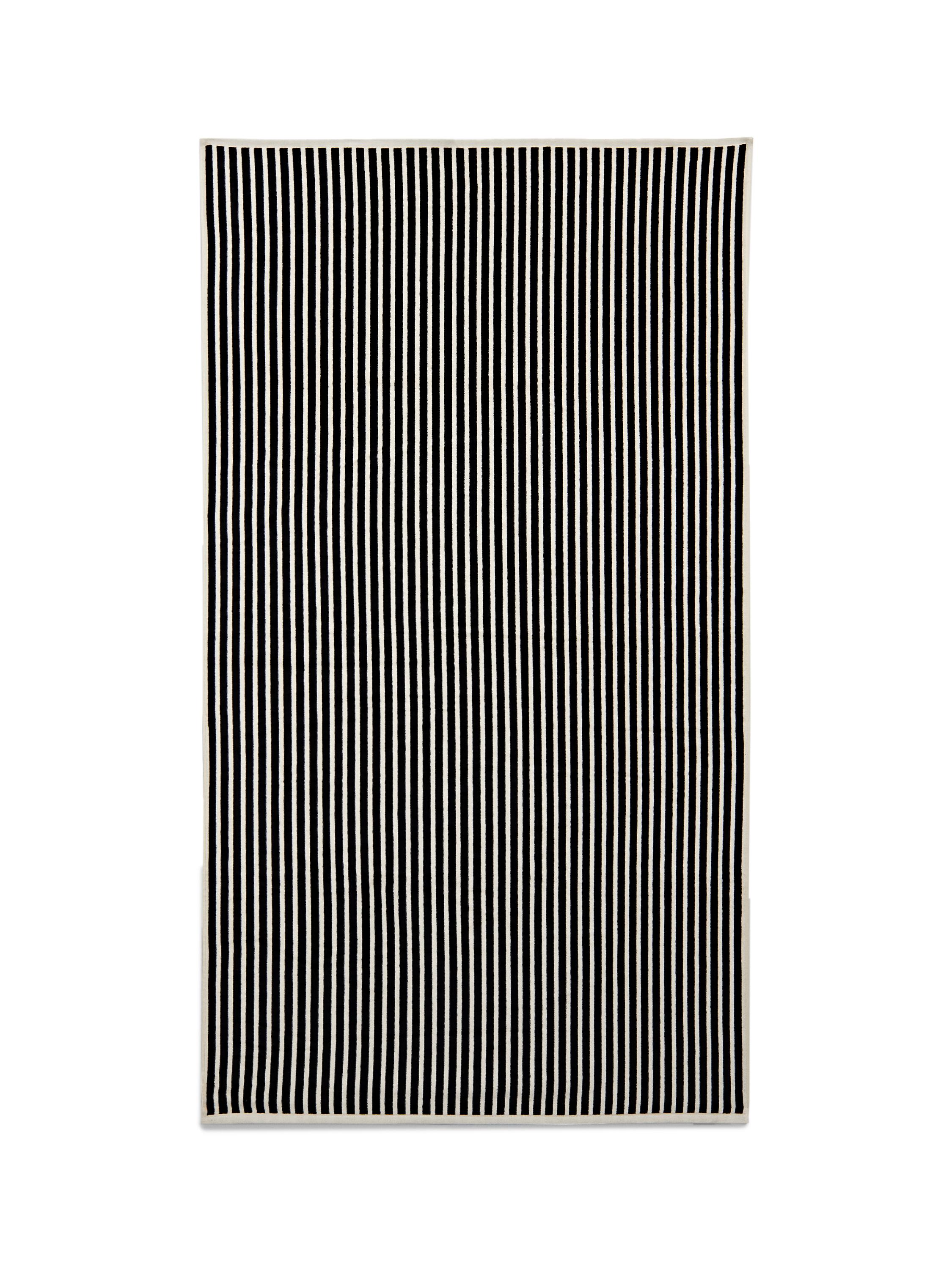 Striped cotton towel — NAVY BLUE