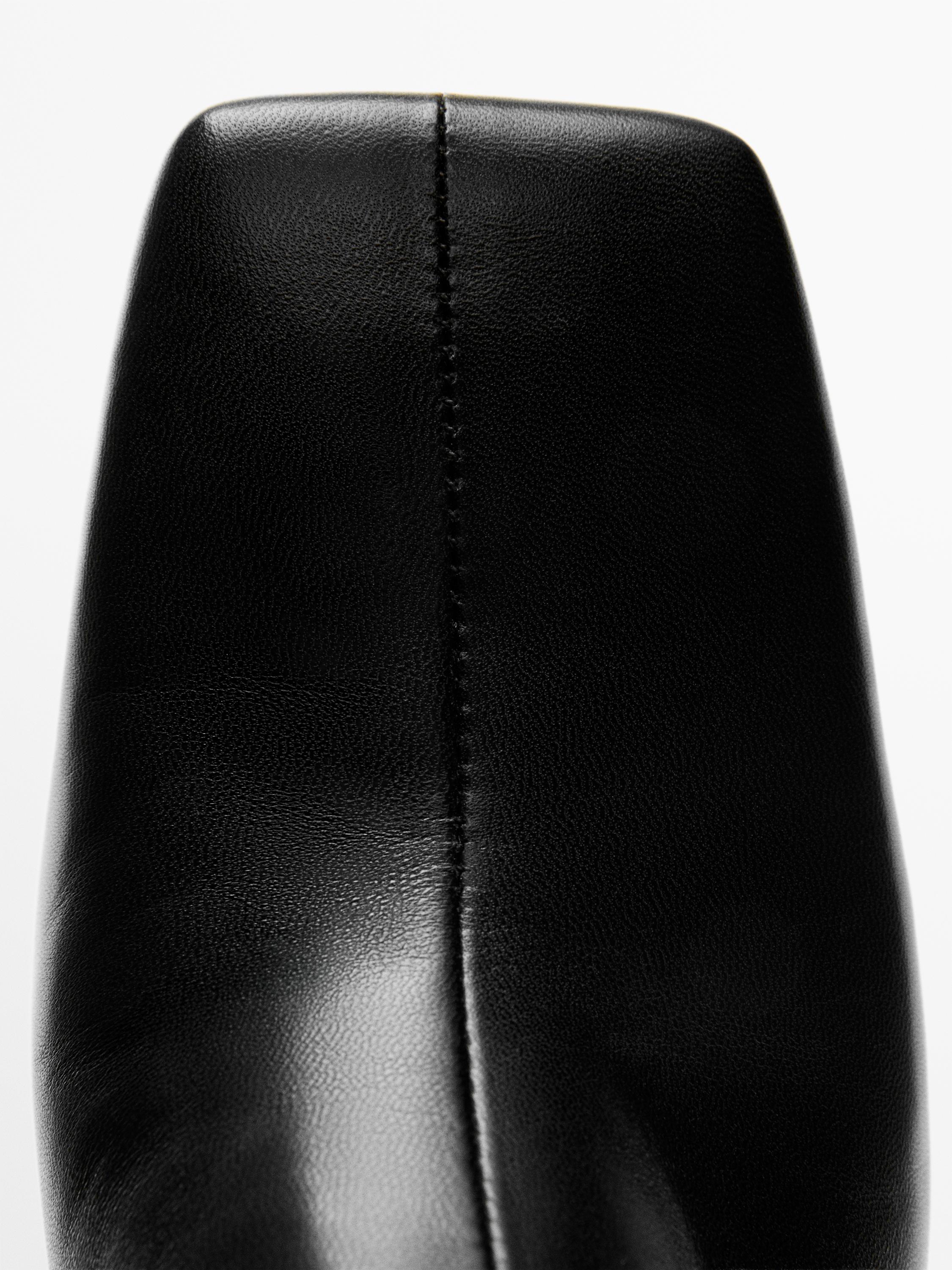 Leather heeled ankle boots - Made in Italy — BLACK