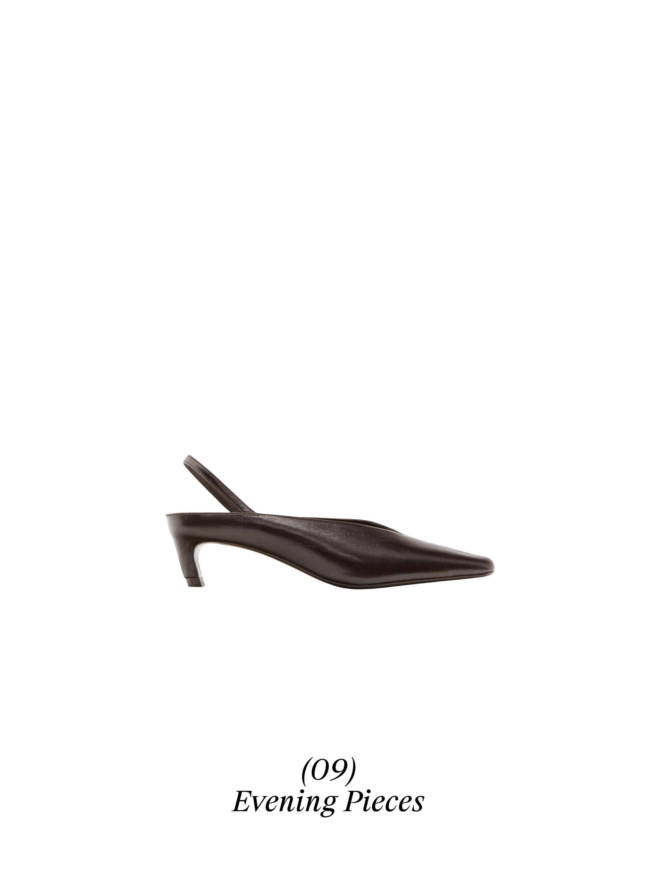 High-heel slingback shoes — BURGUNDY