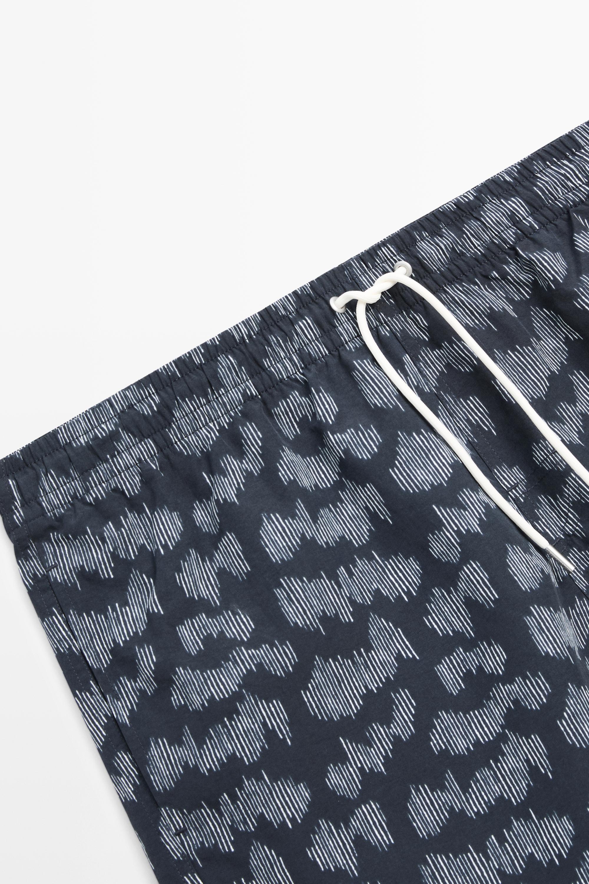 Printed swimming trunks — NAVY BLUE