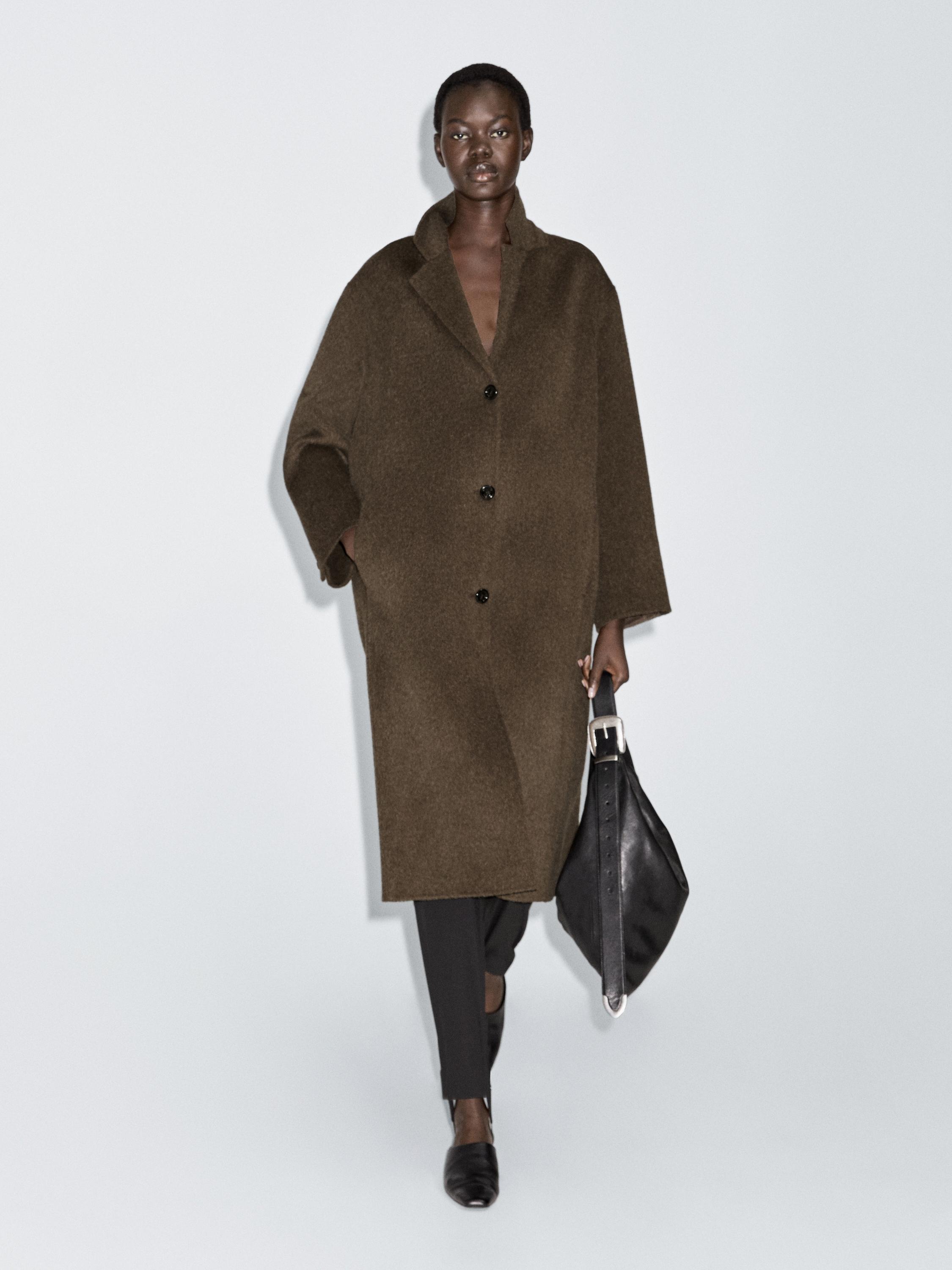 Long wool blend coat