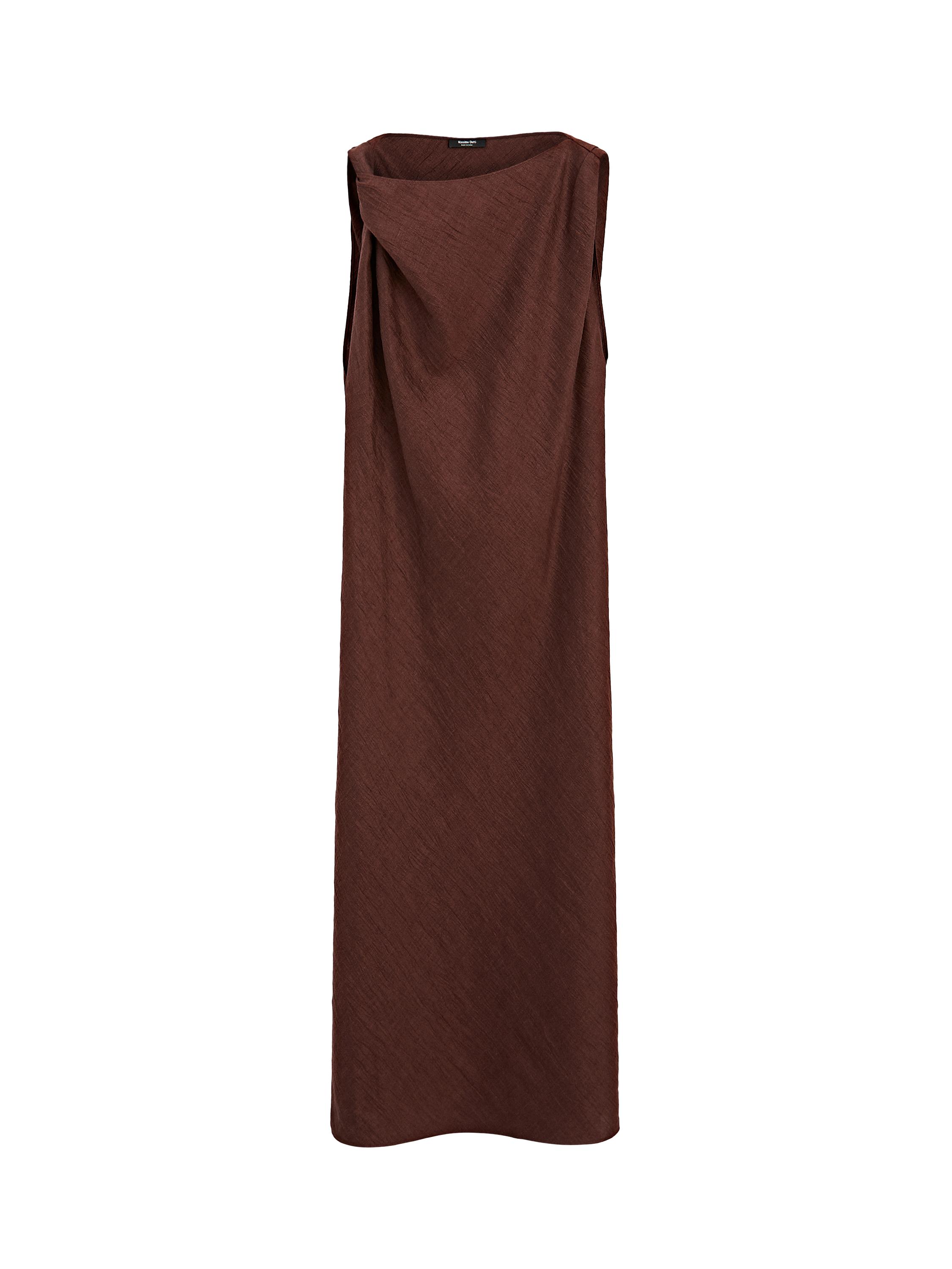 ◆Massimo Dutti◆ 100 Linen Round Neck Midi Dress 100% linen midi dress with seams · White · Caps And Hats