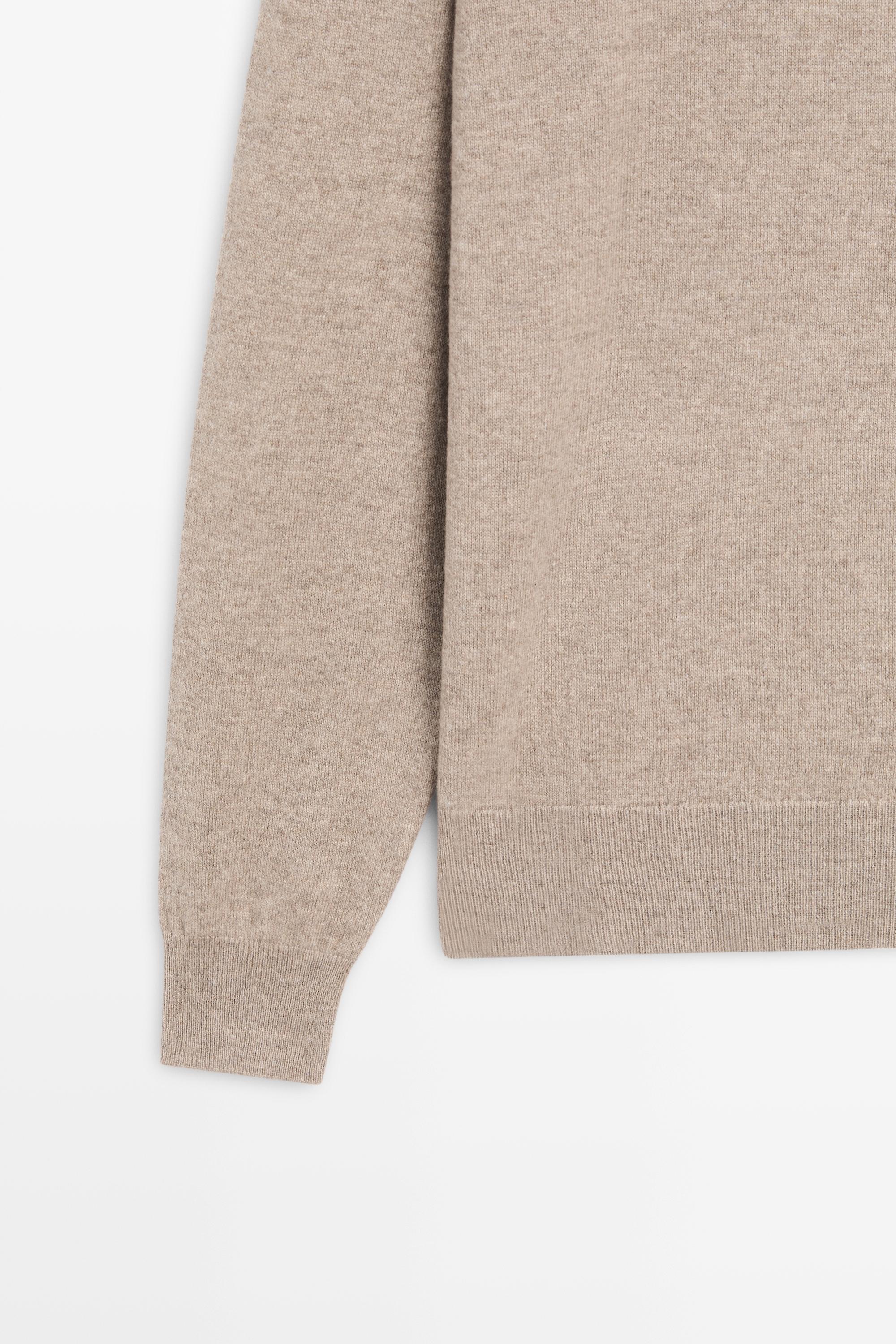 100% cashmere ribbed knit sweater — MINK