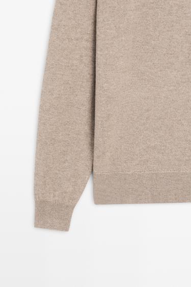 Knit 100% cashmere round neck sweater — MINK 7