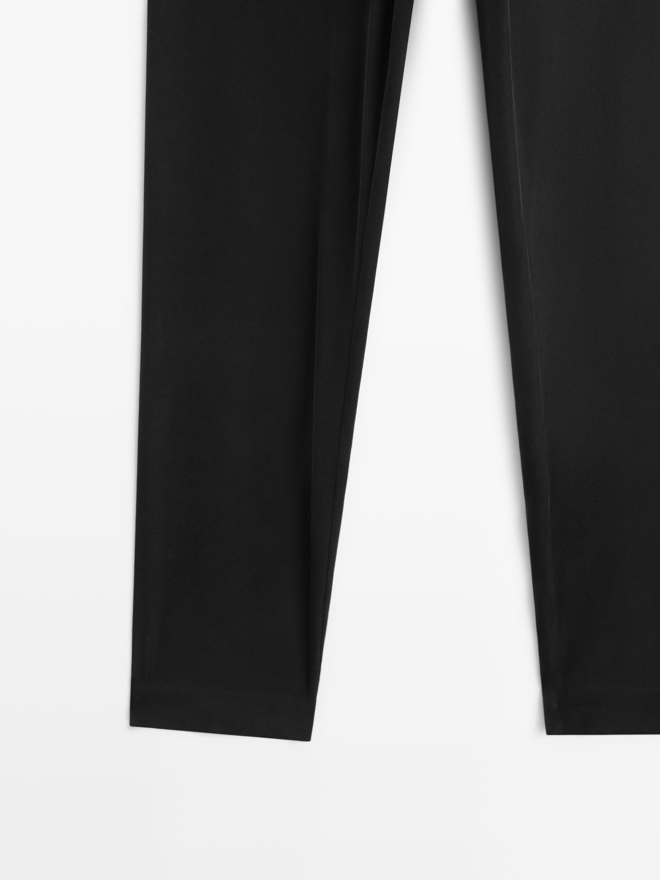 Silk blend leggings — BLACK