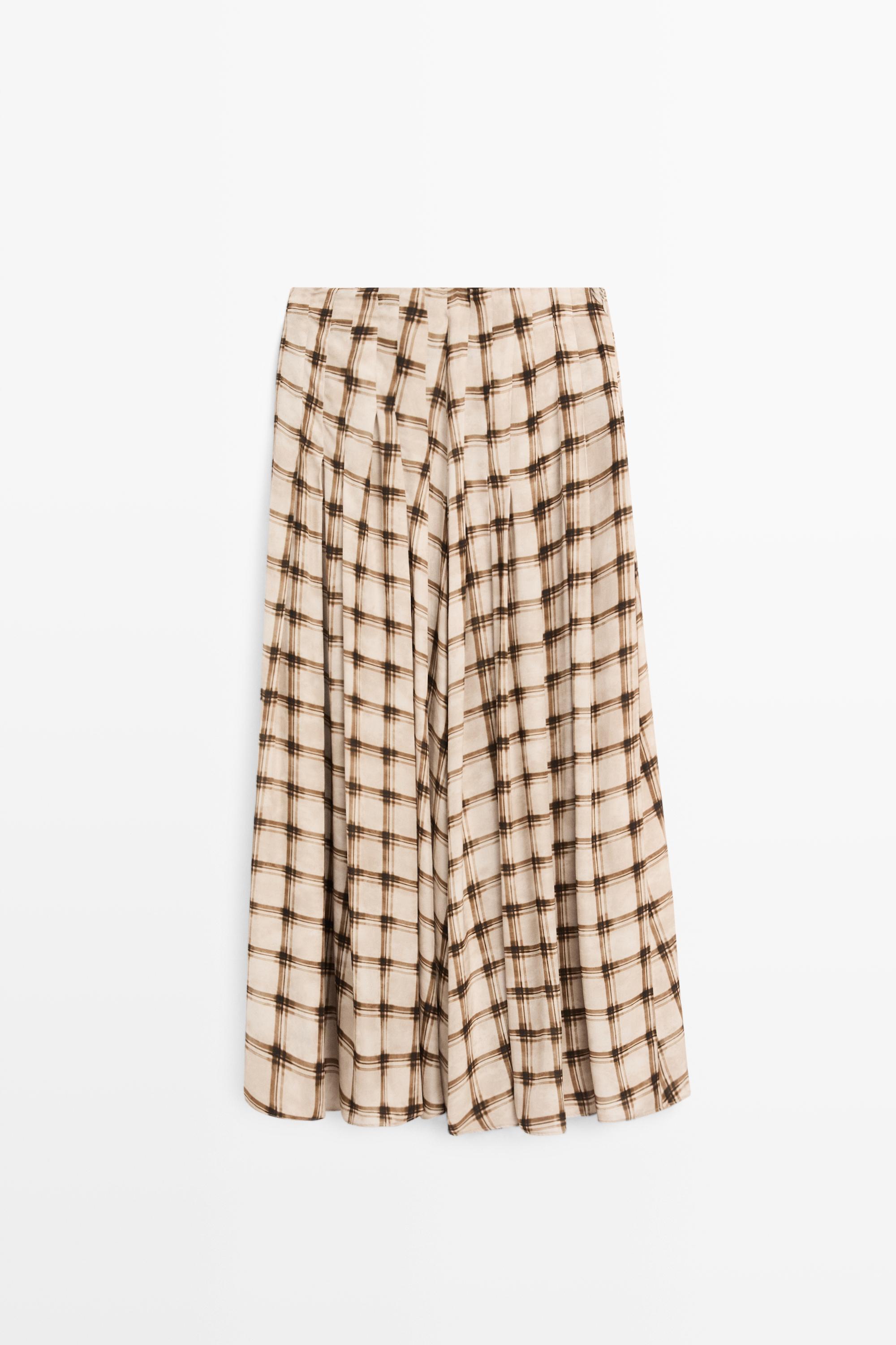 Flowing check midi skirt co-ord